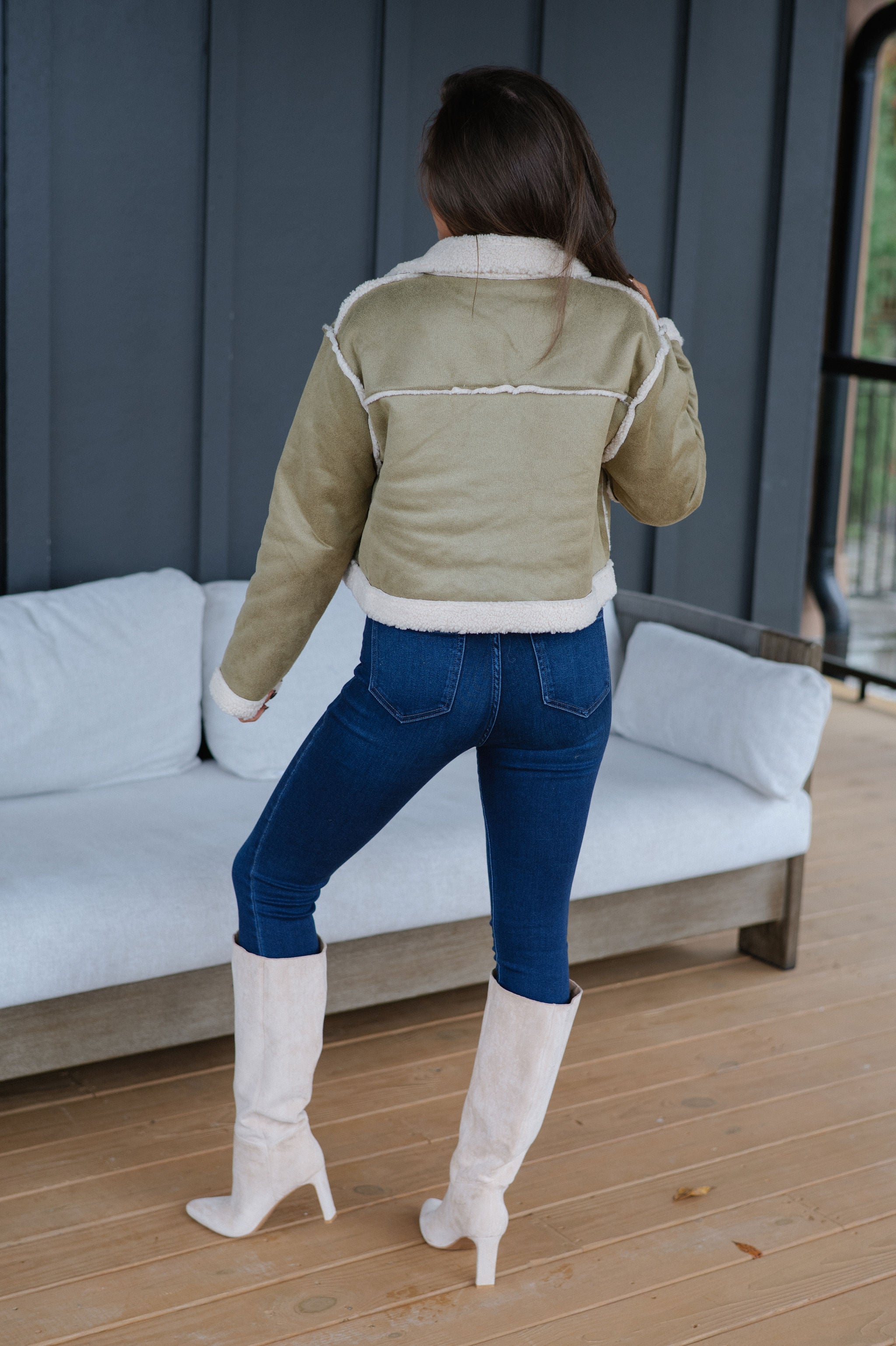 Jayda Reversible Jacket-Olive