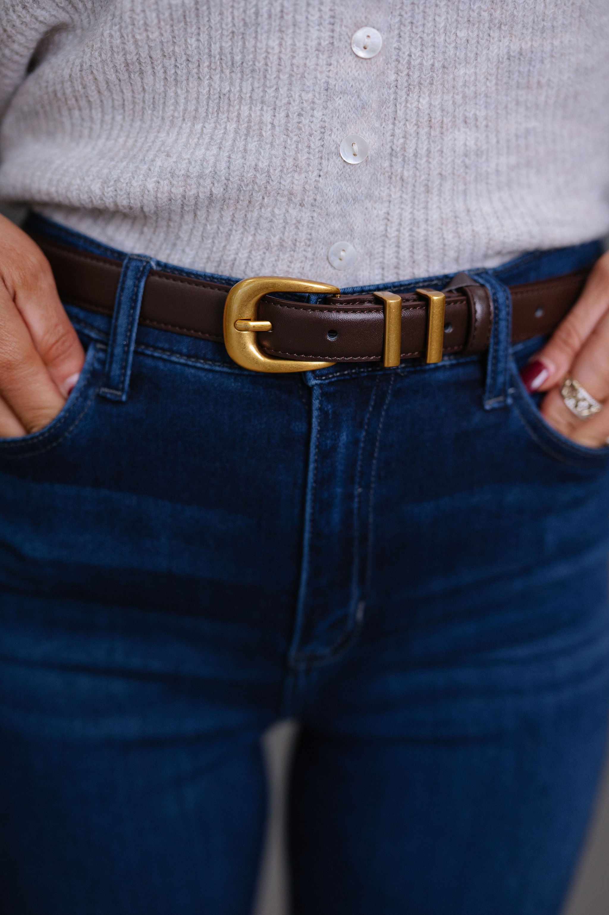 April Leather Belt- Brown
