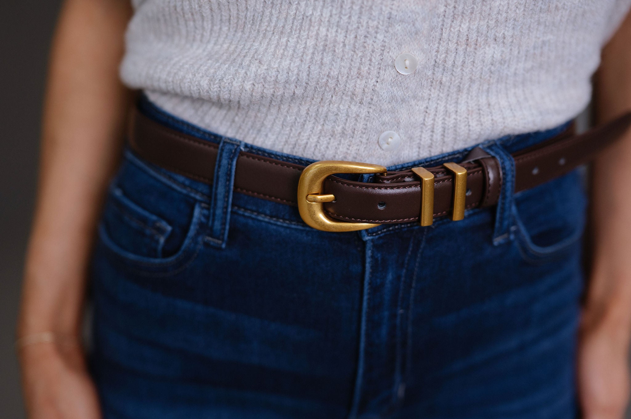 April Leather Belt- Brown