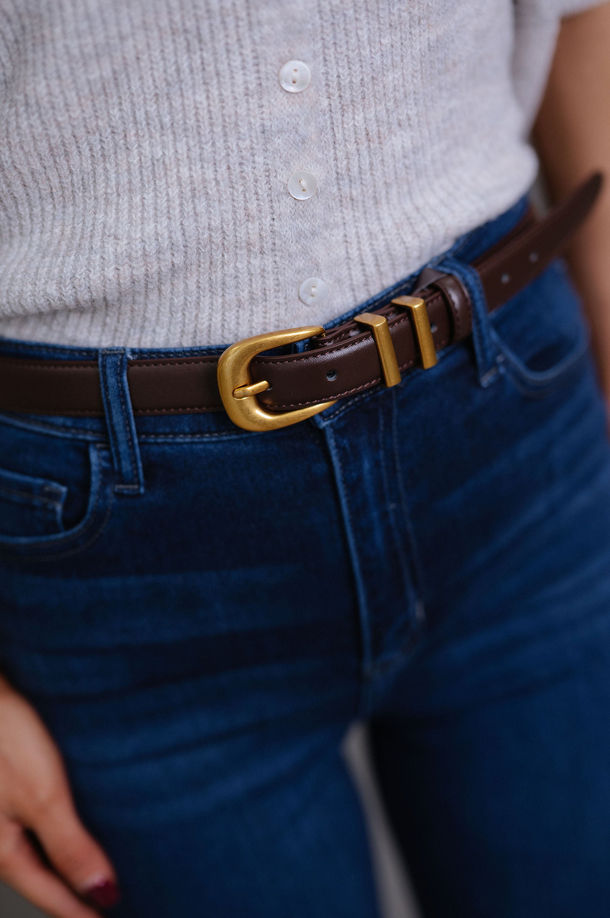 April Leather Belt- Brown