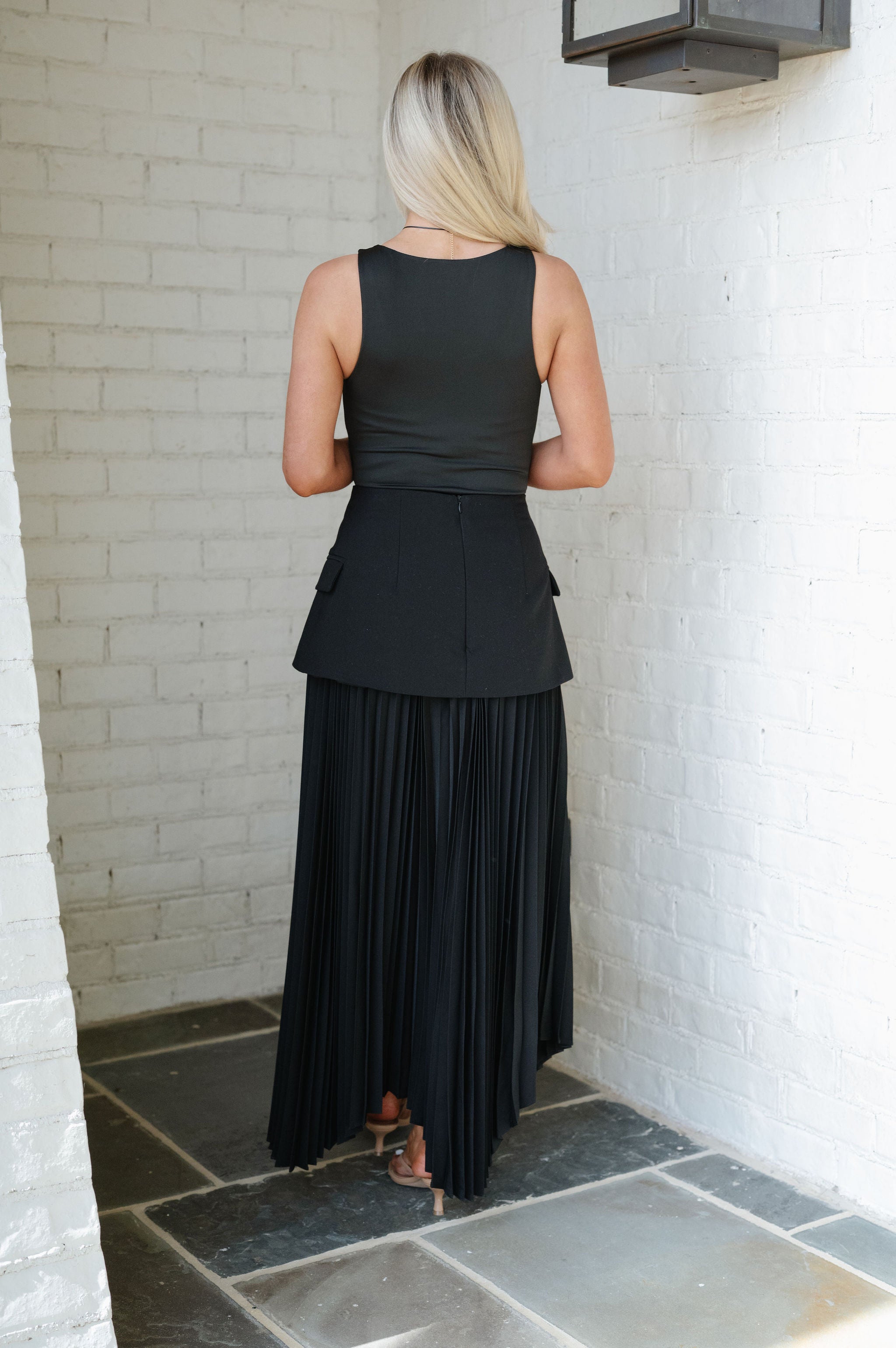 Lanny Pleated Skirt-Black