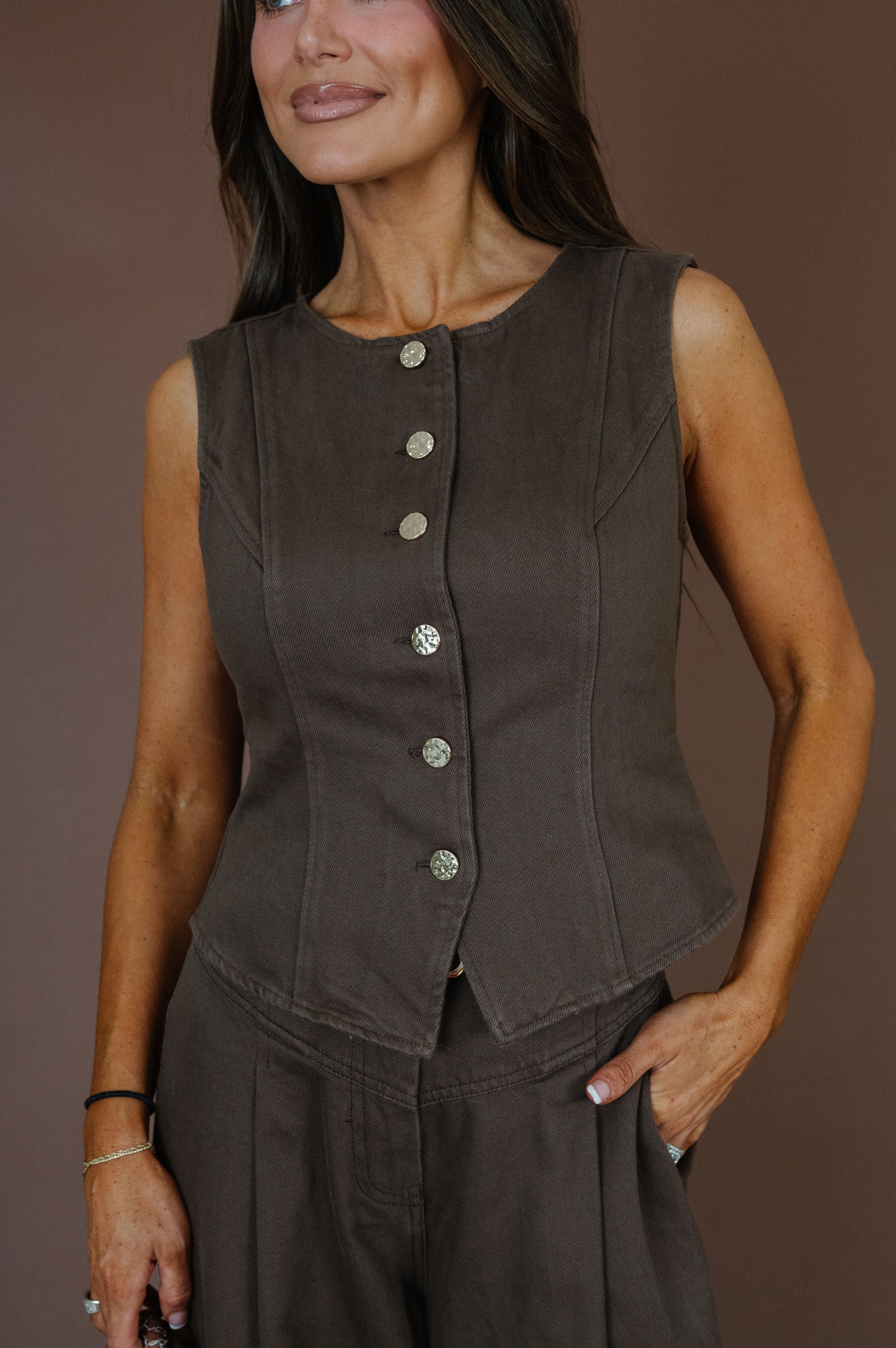 Cece Pants Set-Brown