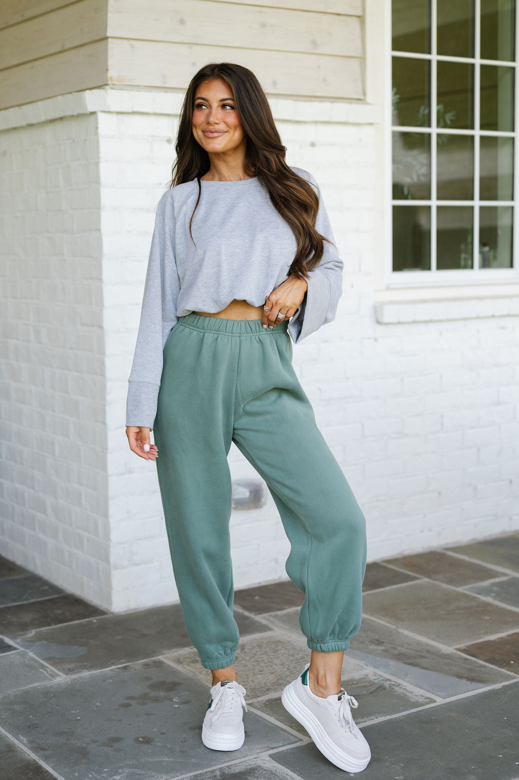 Swirly Comfy Joggers-Pine