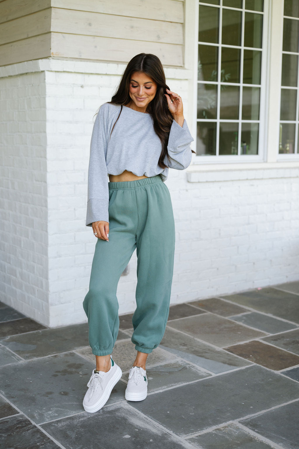 Swirly Comfy Joggers-Pine