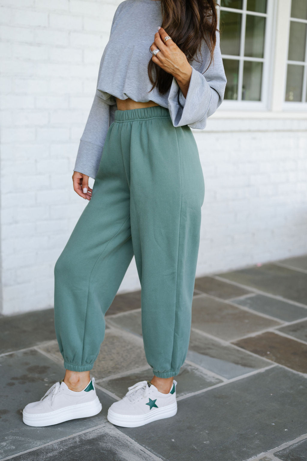 Swirly Comfy Joggers-Pine