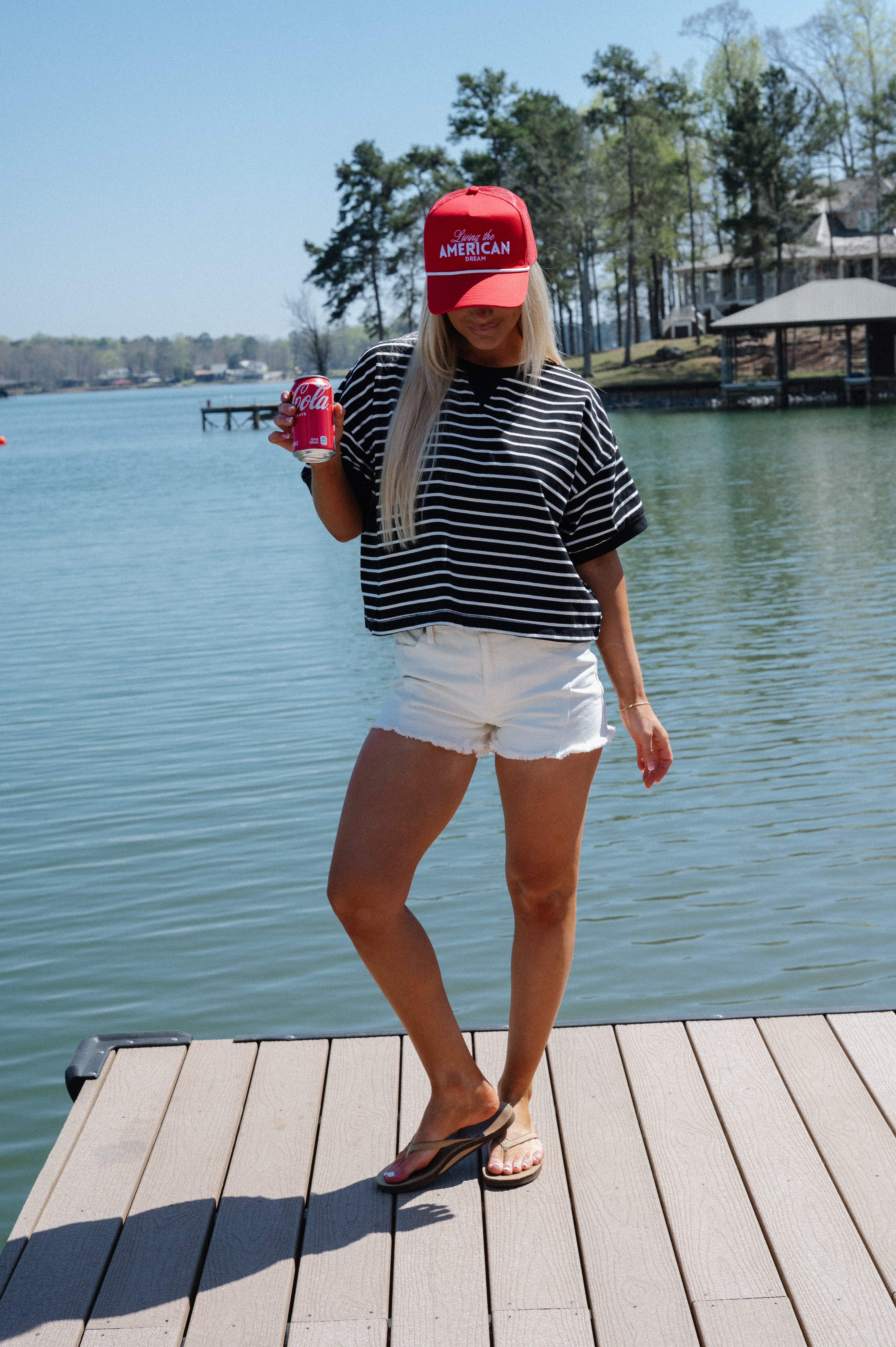 Myles Striped Tee-Black/White