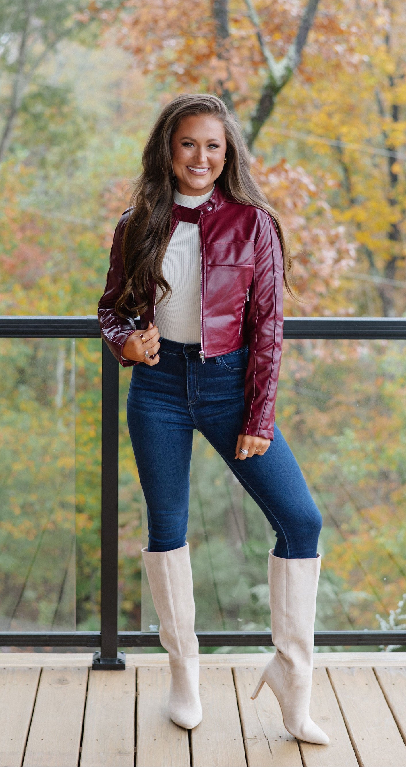 Porter Leather Jacket-Red