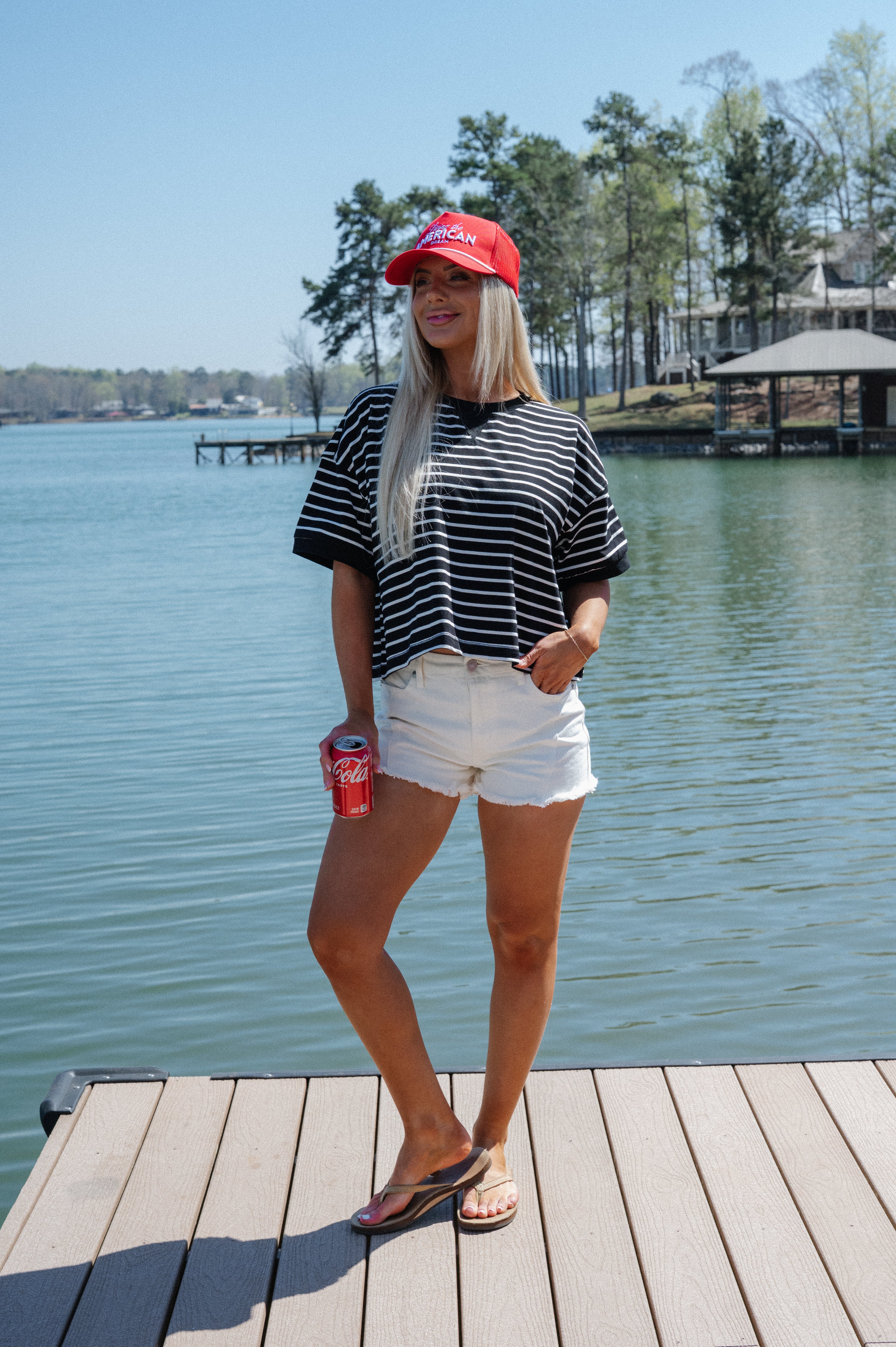 Myles Striped Tee-Black/White