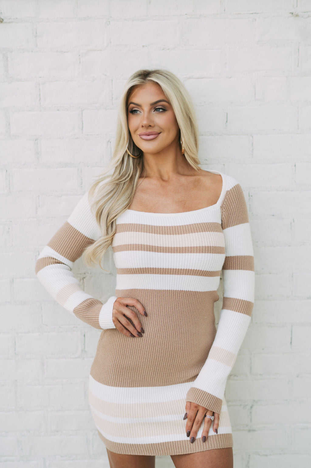Elizabeth Striped Sweater Dress