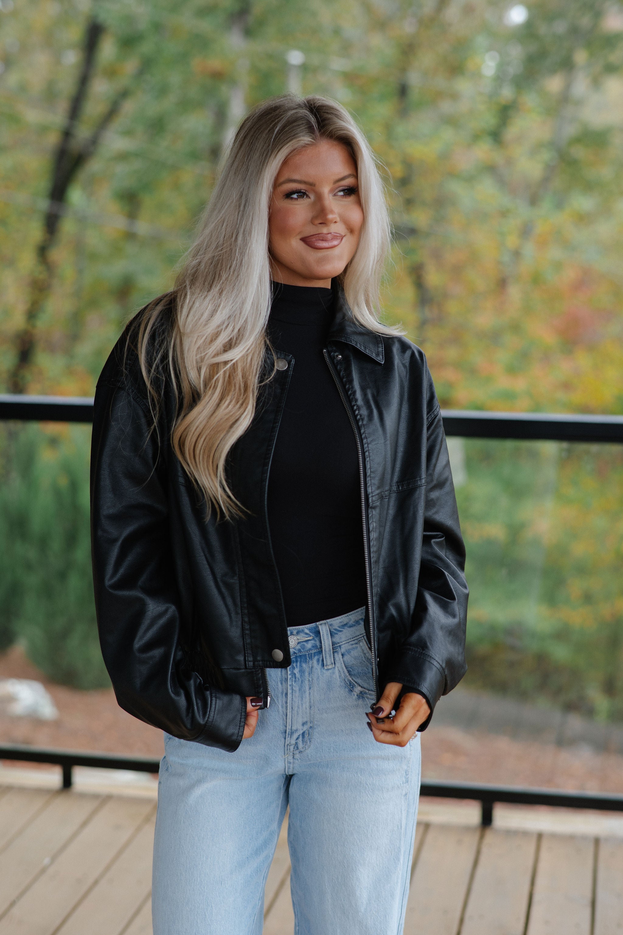 Claud Leather Jacket-Black