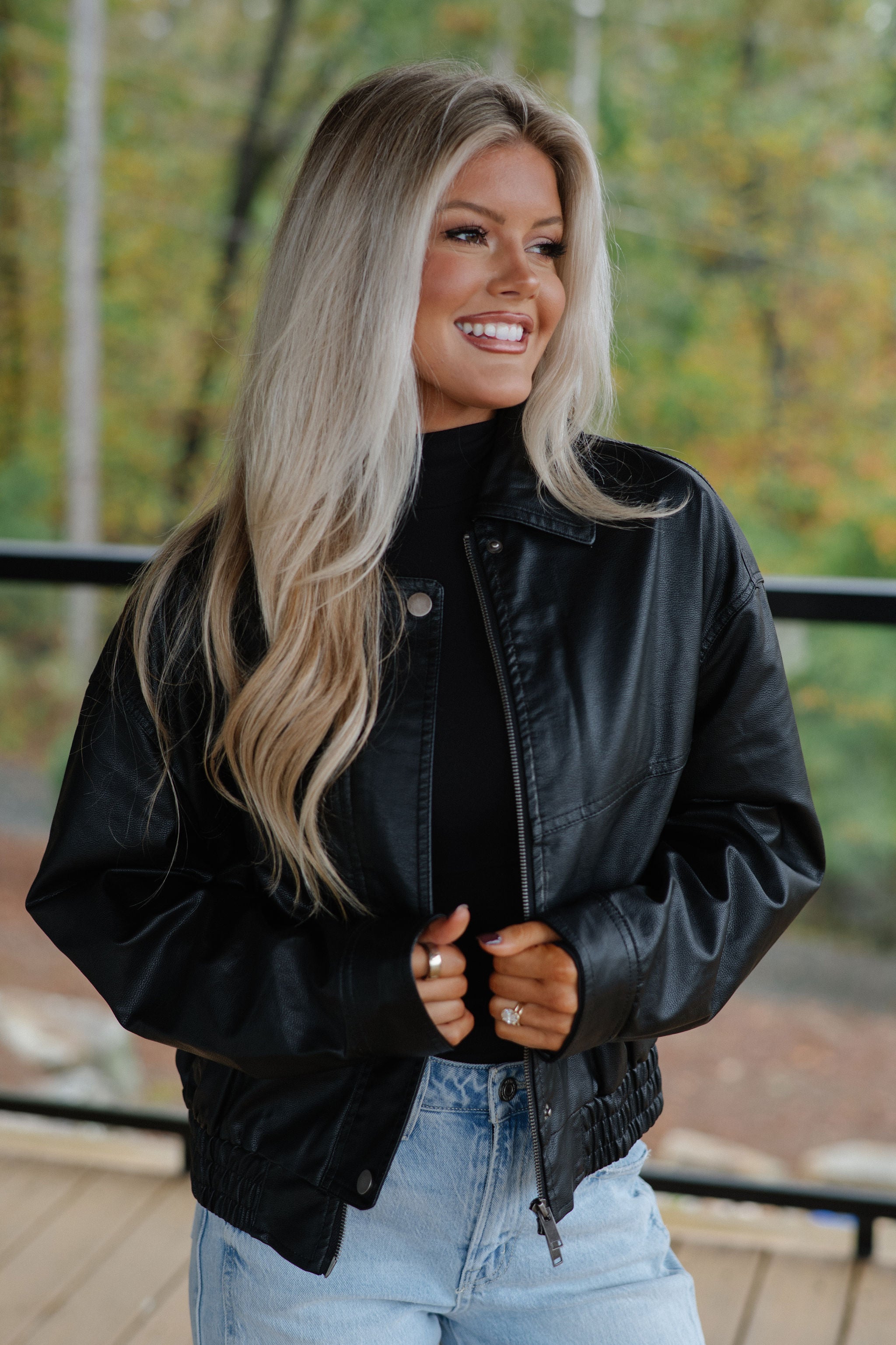 Claud Leather Jacket-Black