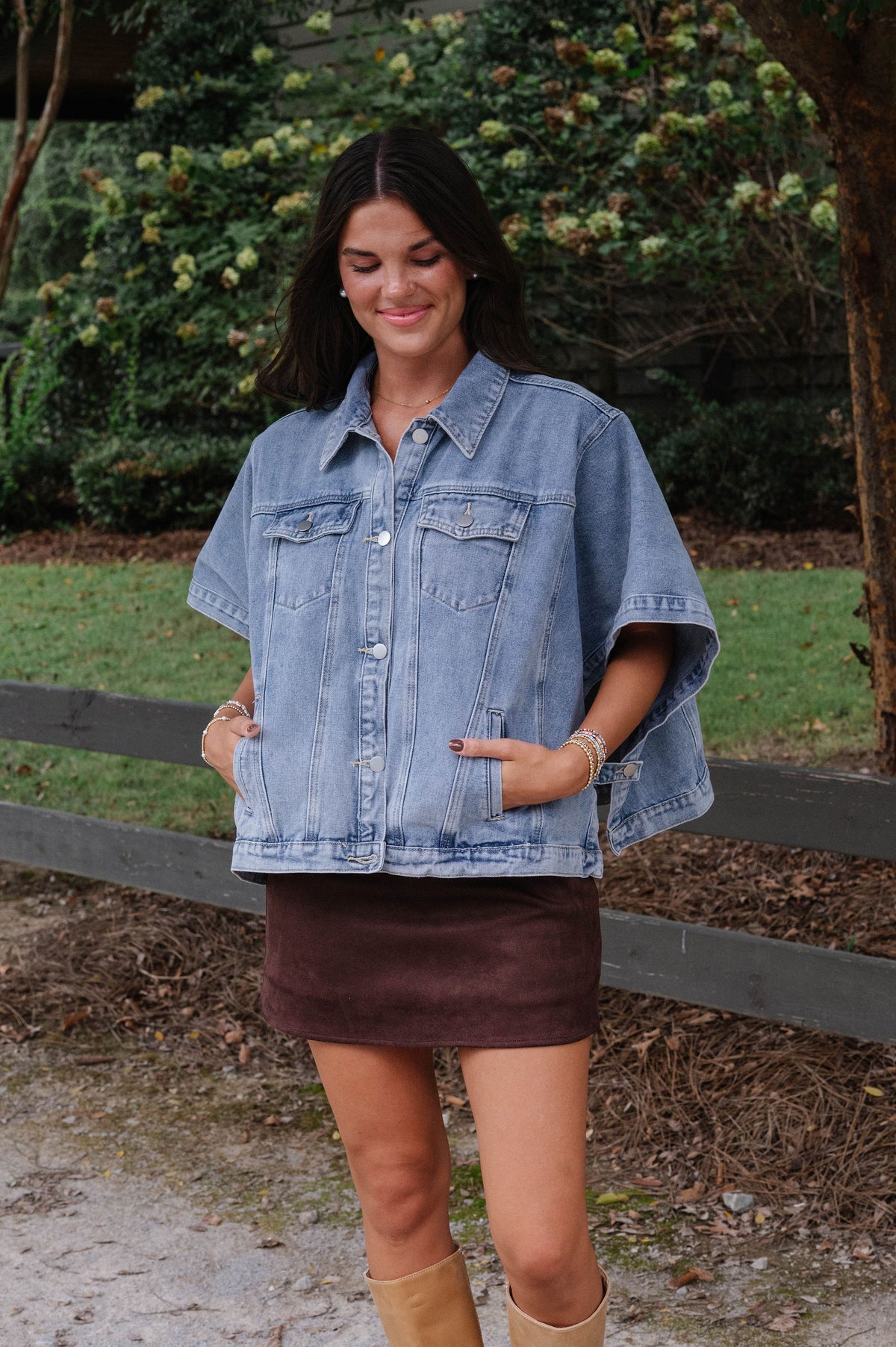 Macie Denim Cape Jacket