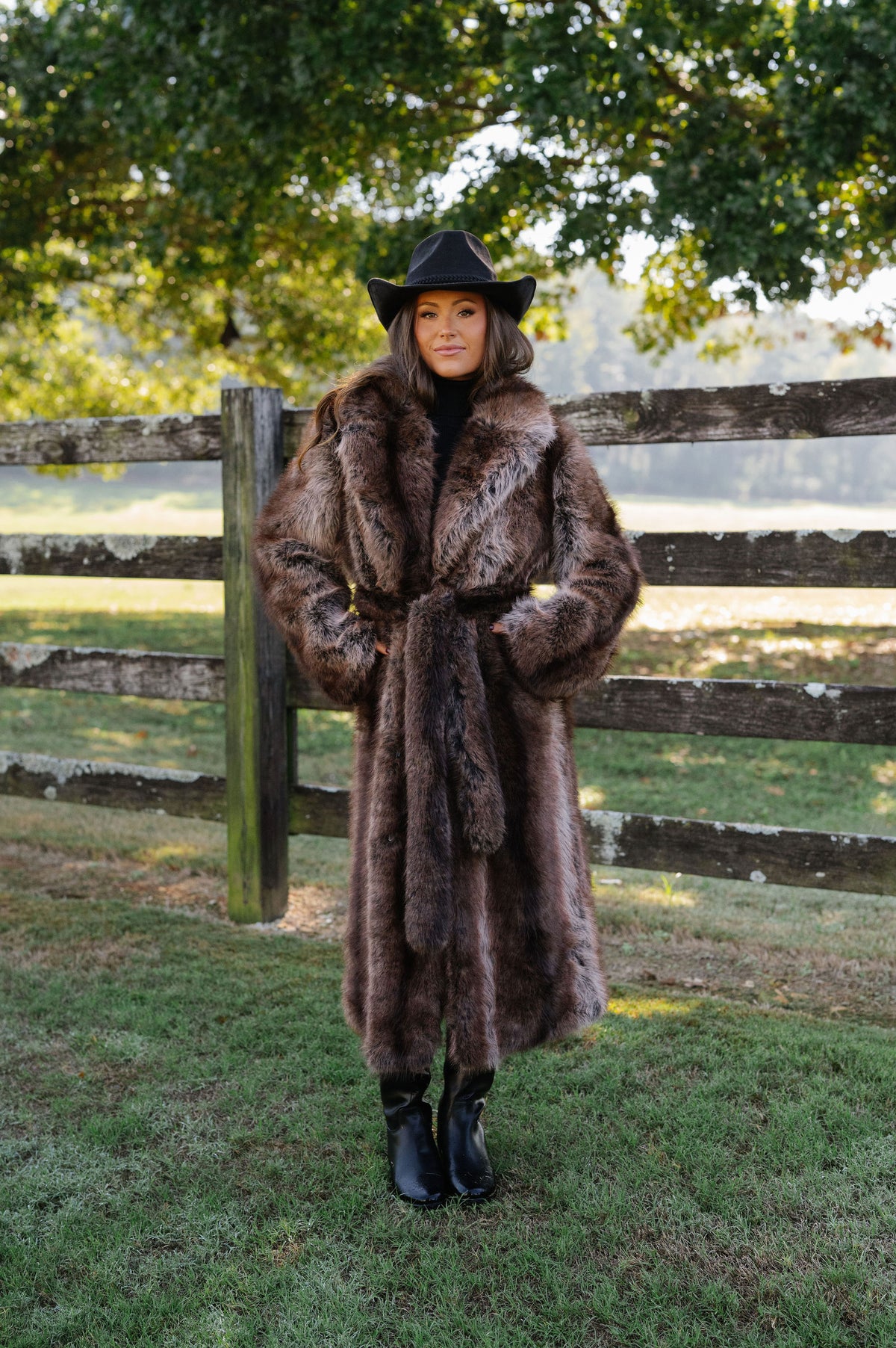 Cersei Faux Fur Jacket-Brown