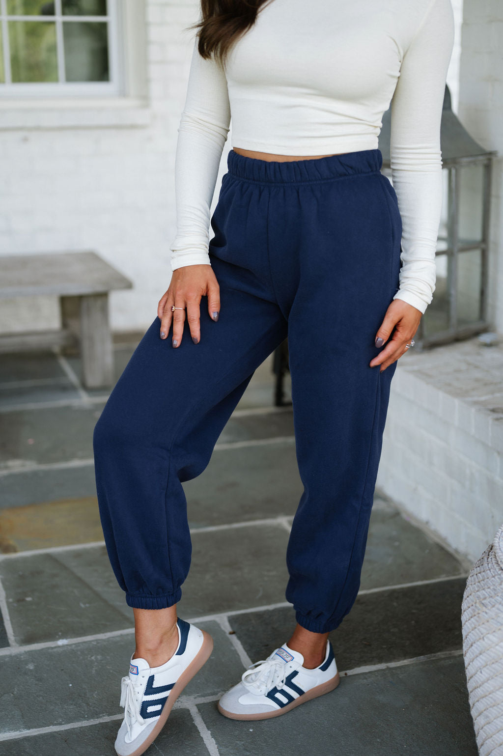 Swirly Joggers- Navy