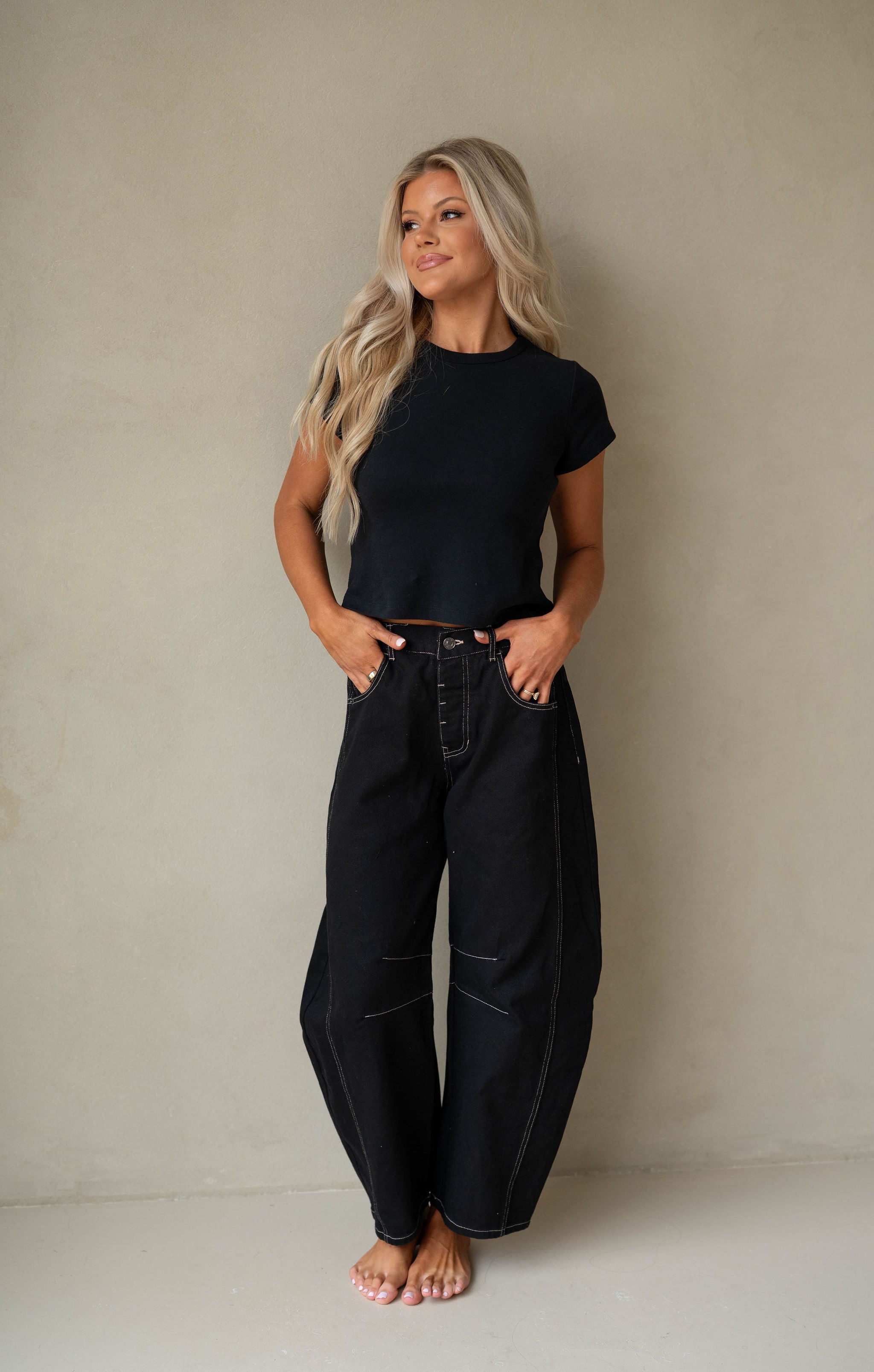 Ronny Denim Pants-Black