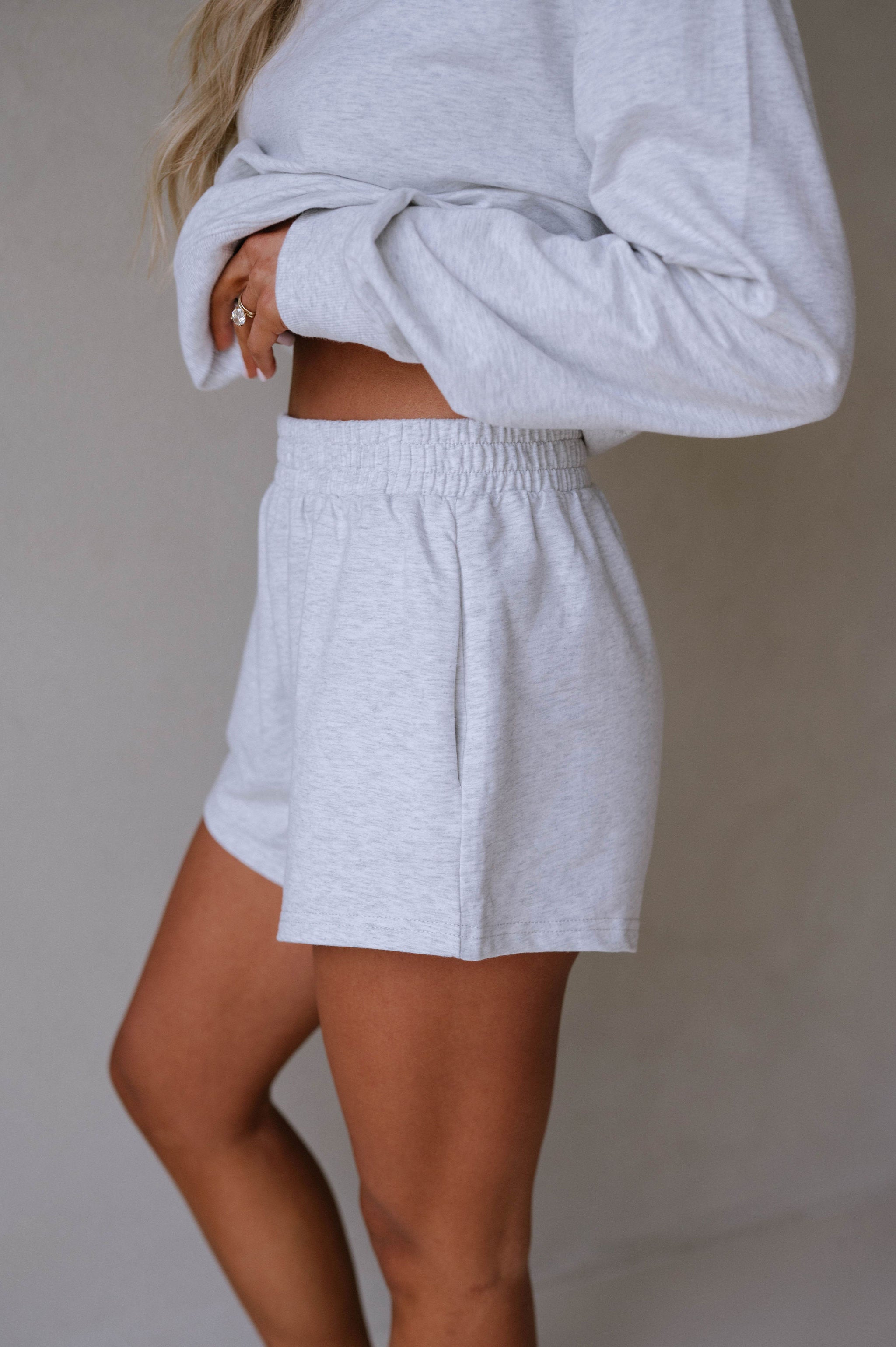 Brooke Shorts Set- Heather Grey
