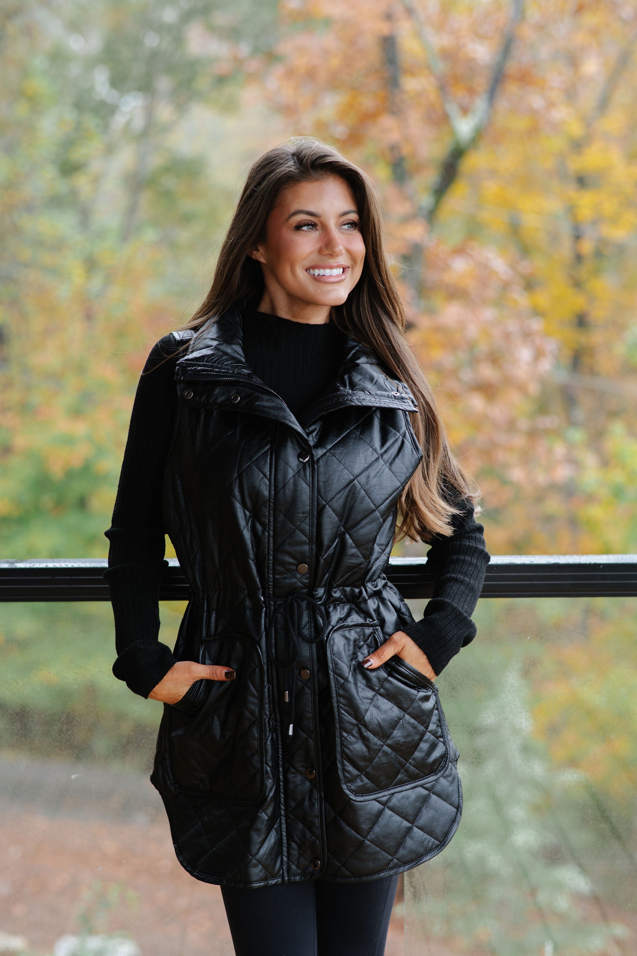 Harlow Puffer Vest-Black