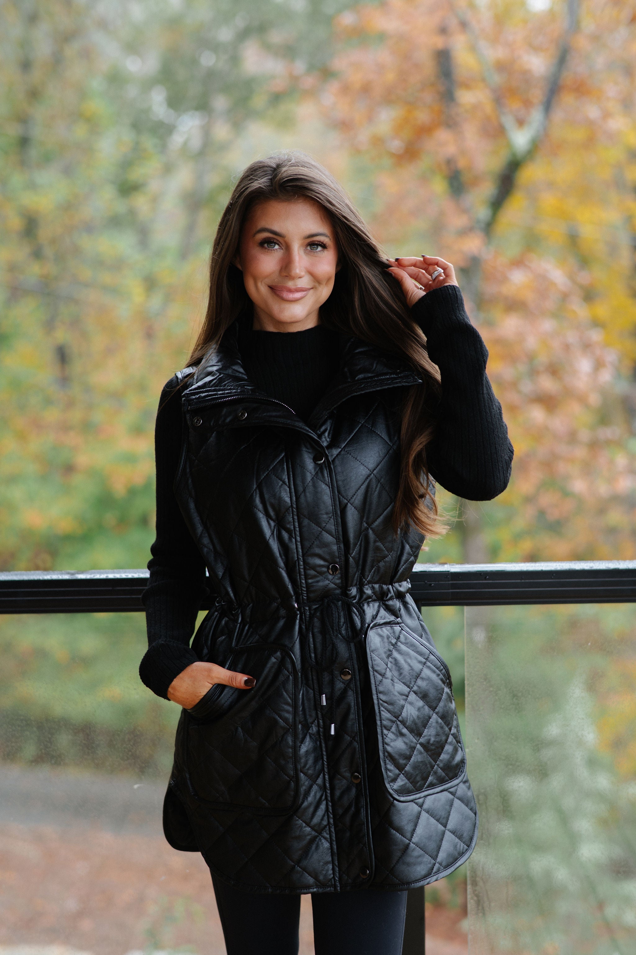 Harlow Puffer Vest-Black