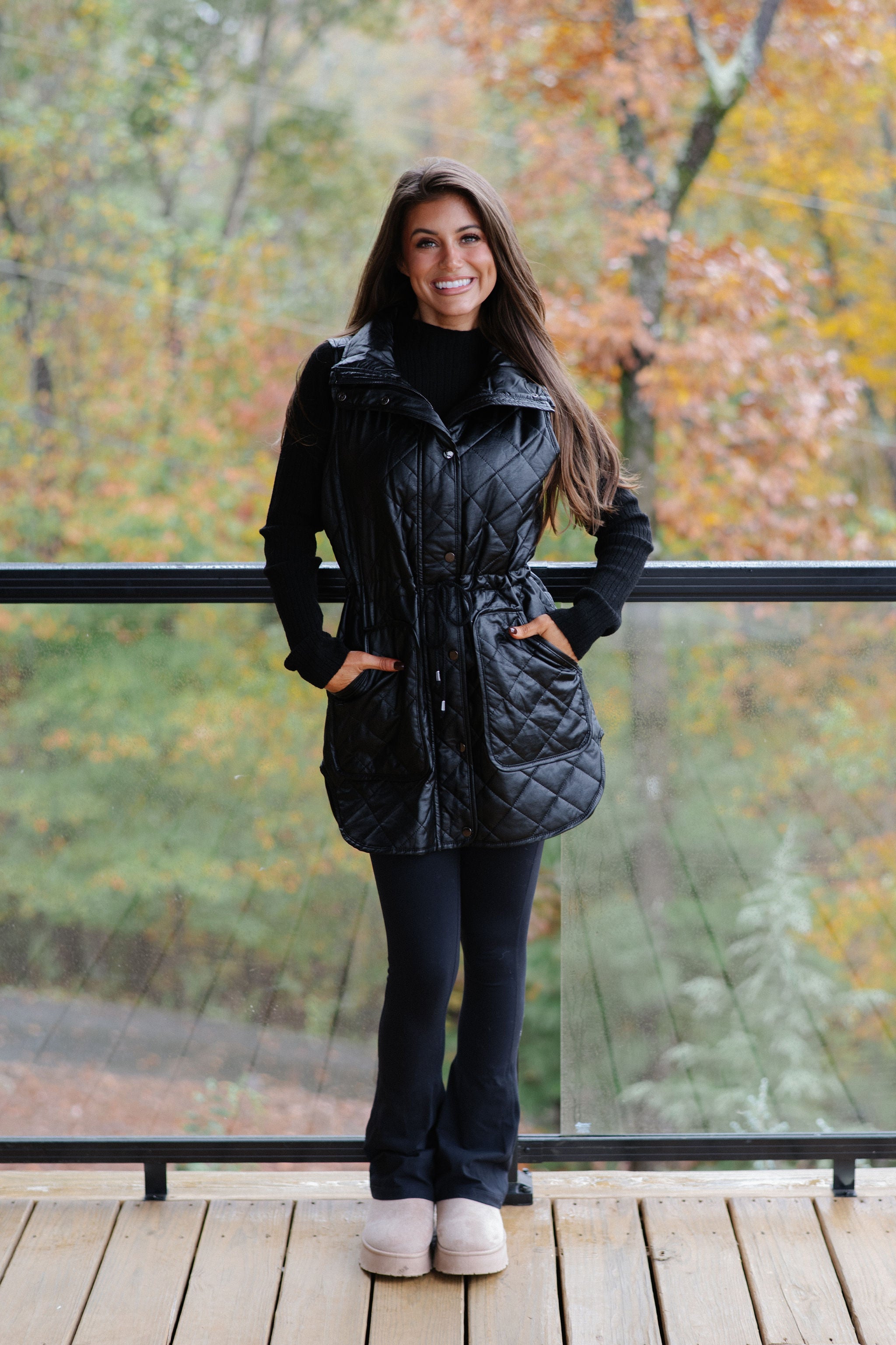 Harlow Puffer Vest-Black