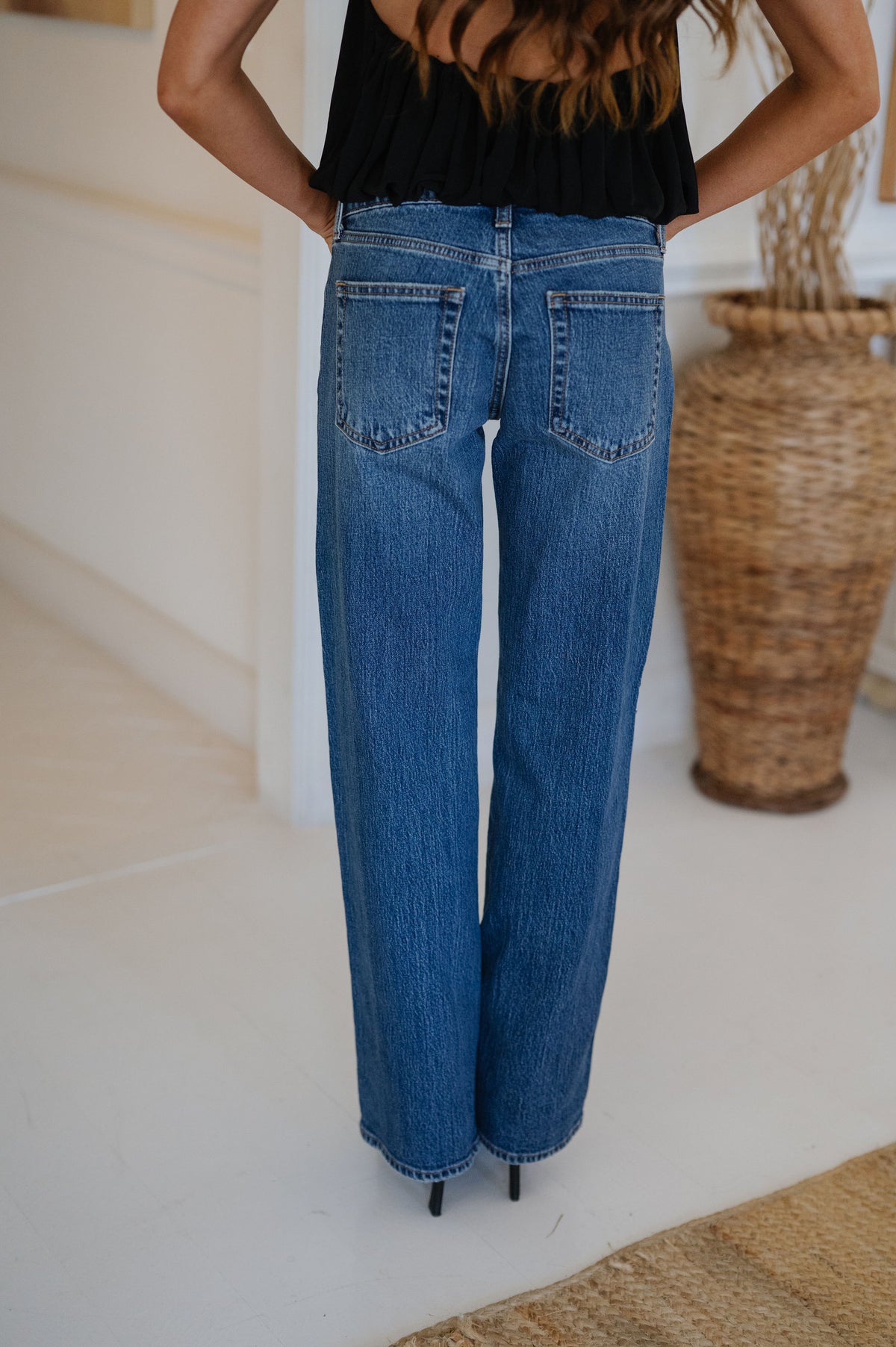 Low Rise Studded Baggy Jean