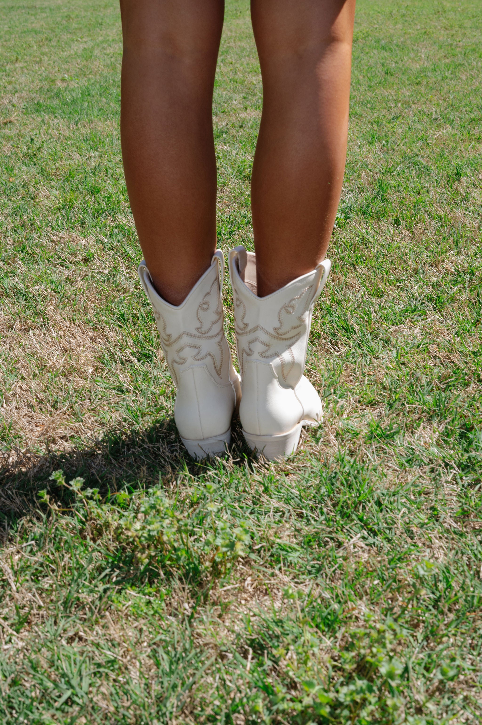 Claire Western Boots-Cream