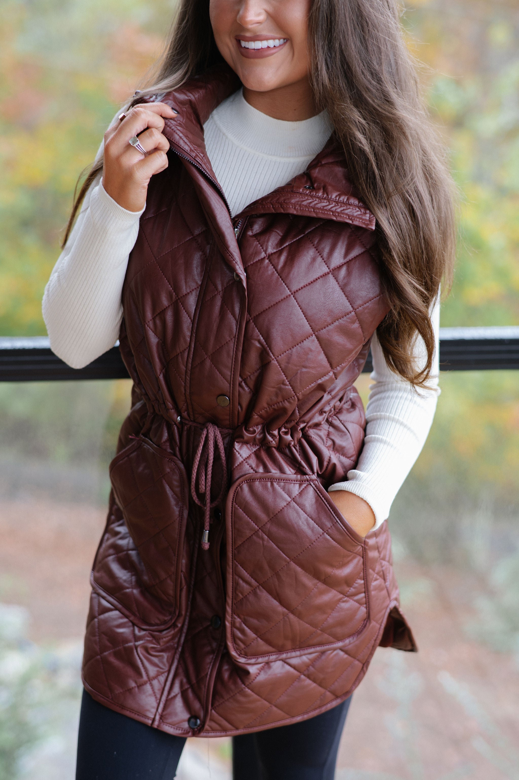 Harlow Puffer Vest-Brown