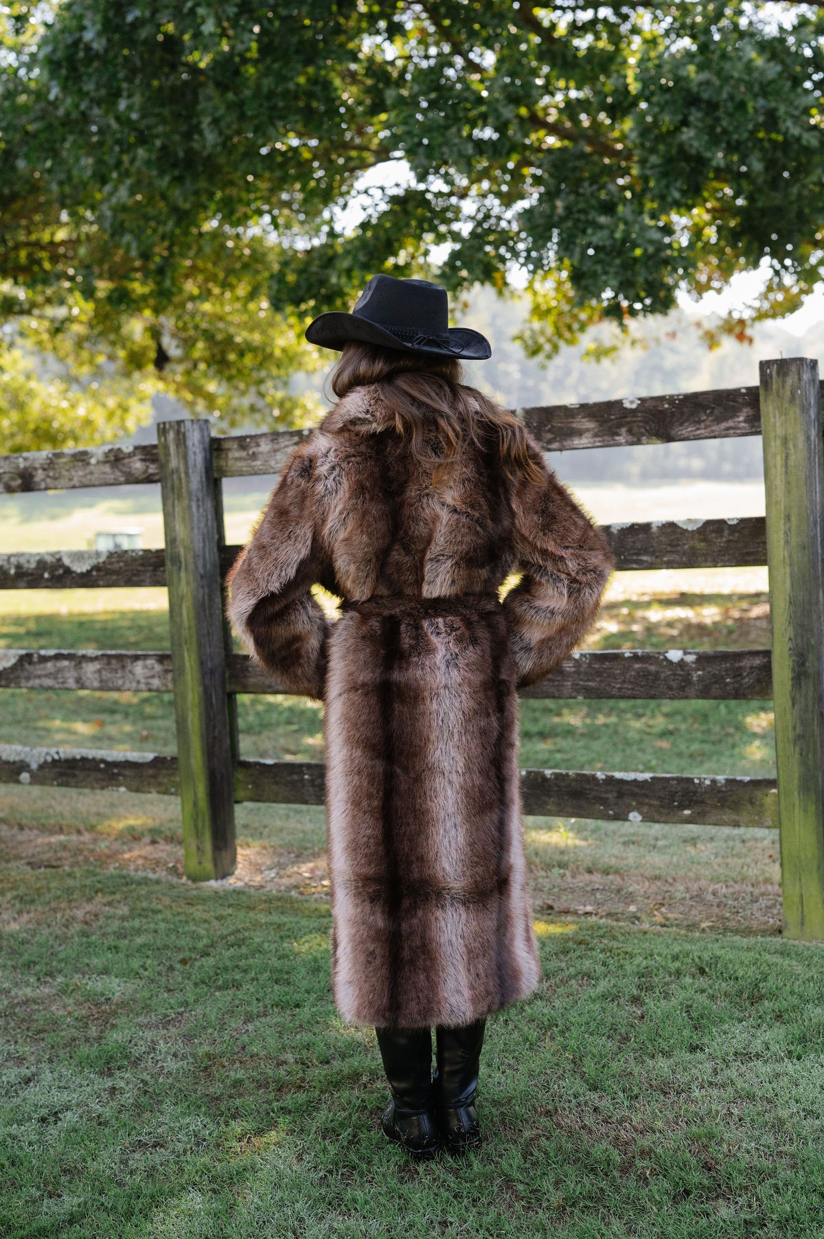 Cersei Faux Fur Jacket-Brown