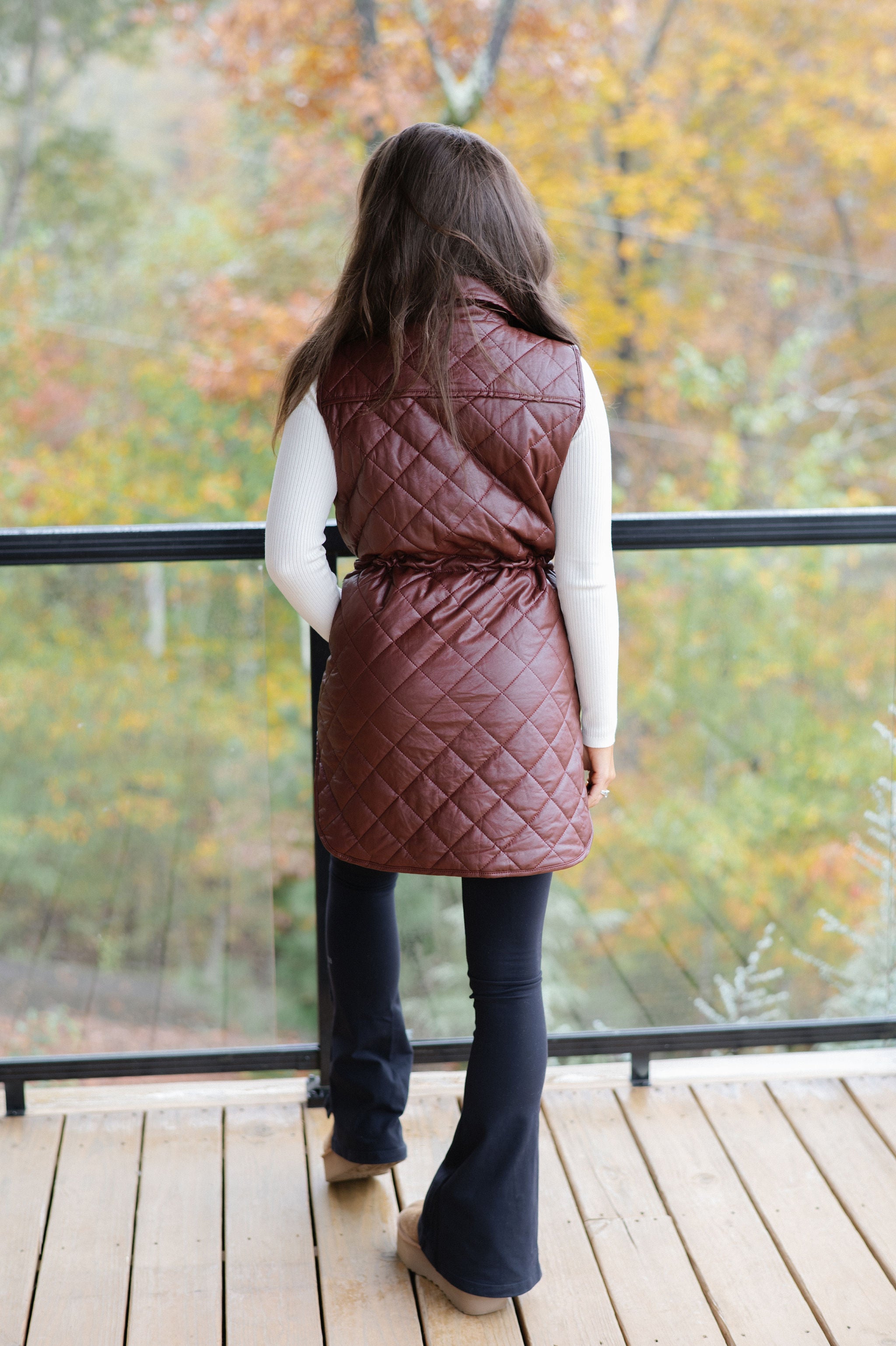 Harlow Puffer Vest-Brown