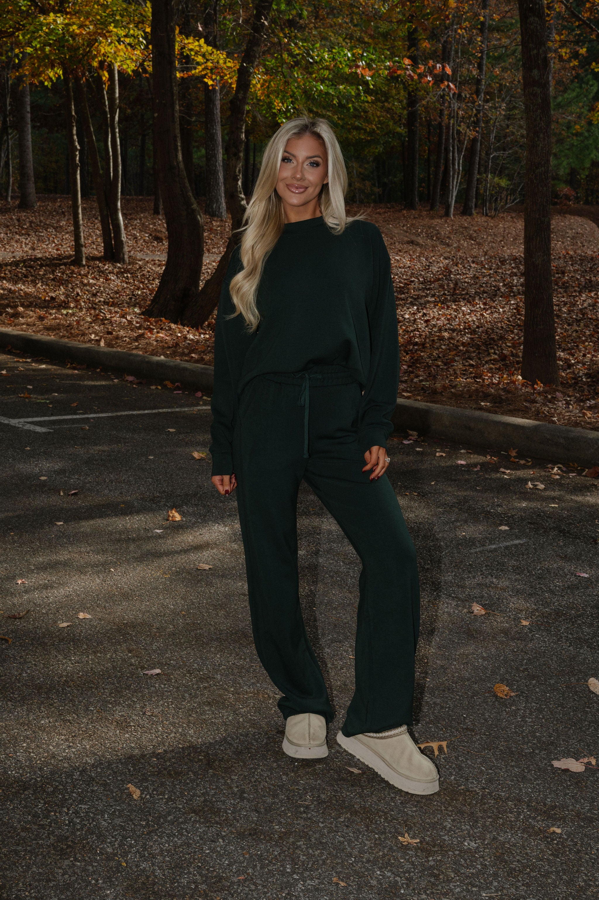 Nelson Scuba Pants Set-Dark Green