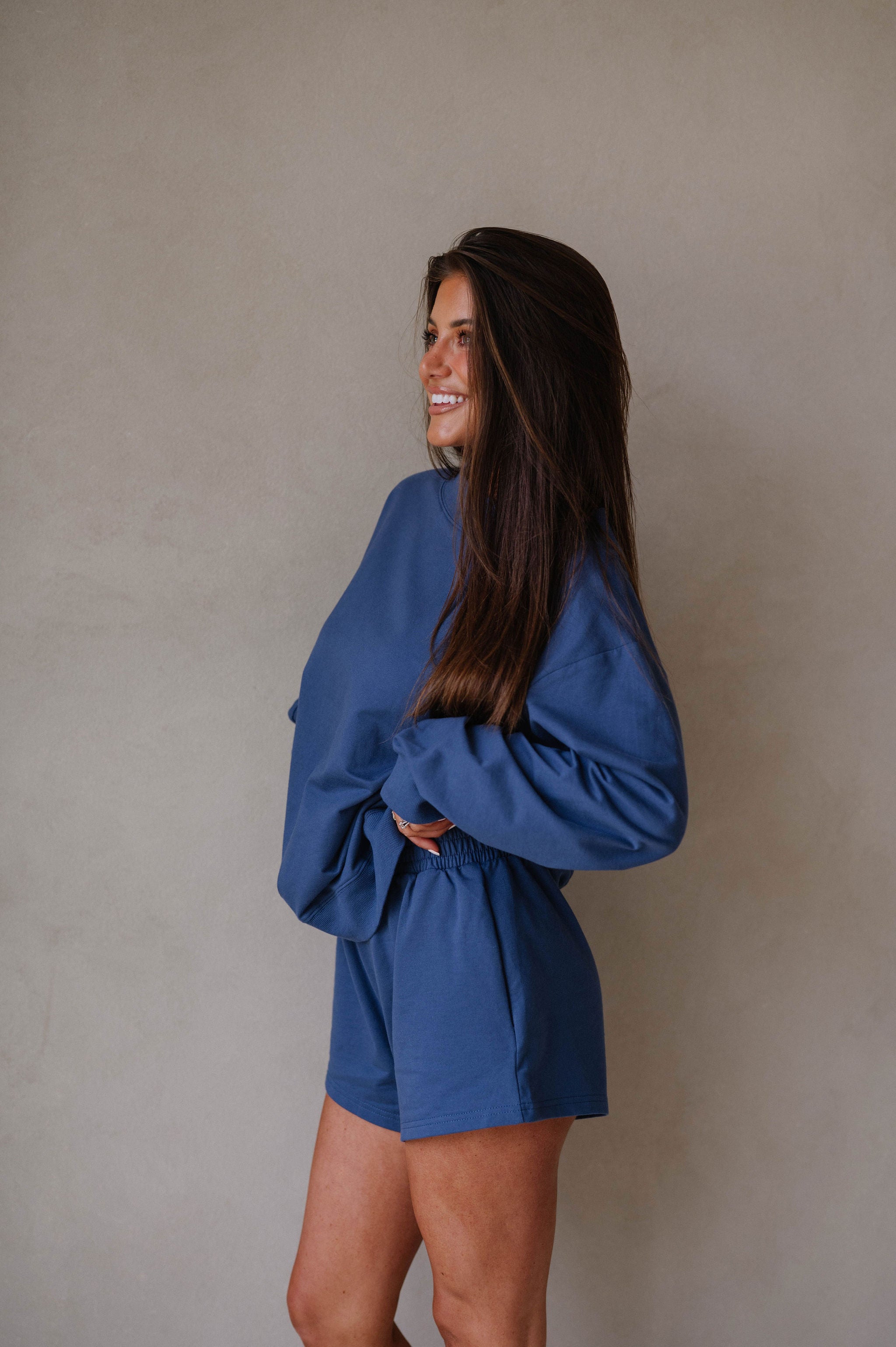 Brooke Shorts Set- Denim Blue