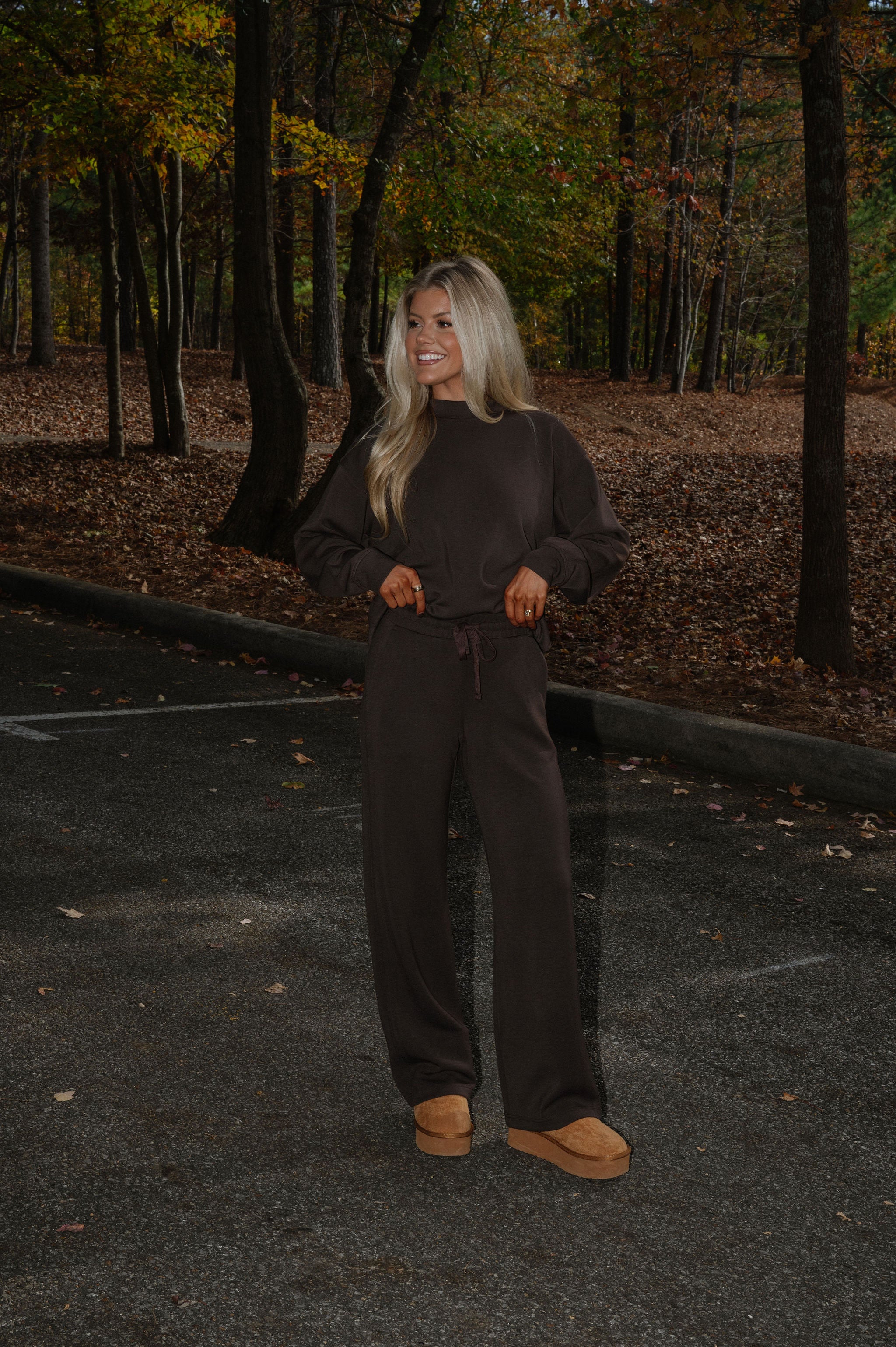 Nelson Scuba Pants Set-Espresso