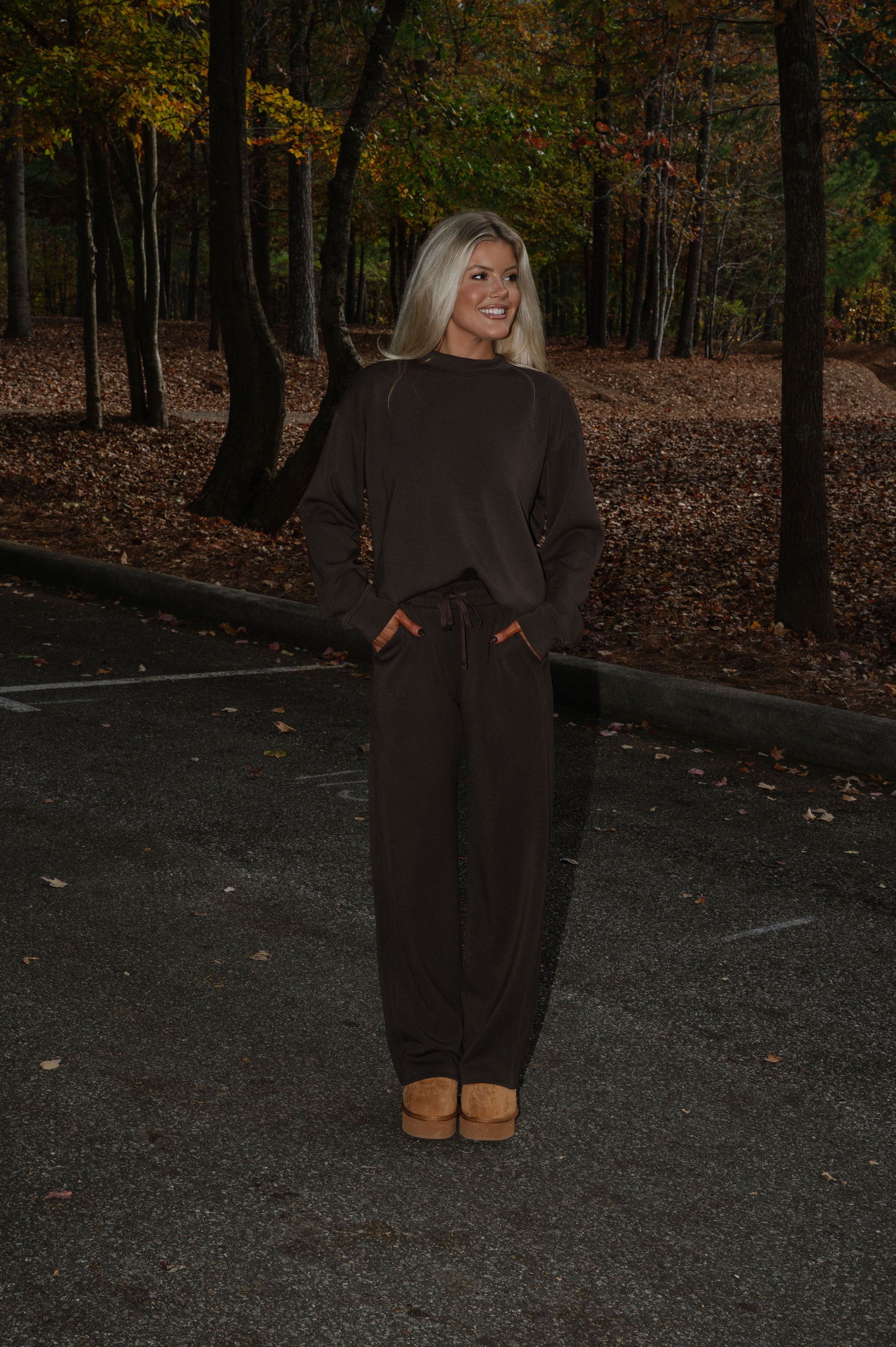 Nelson Scuba Pants Set-Espresso