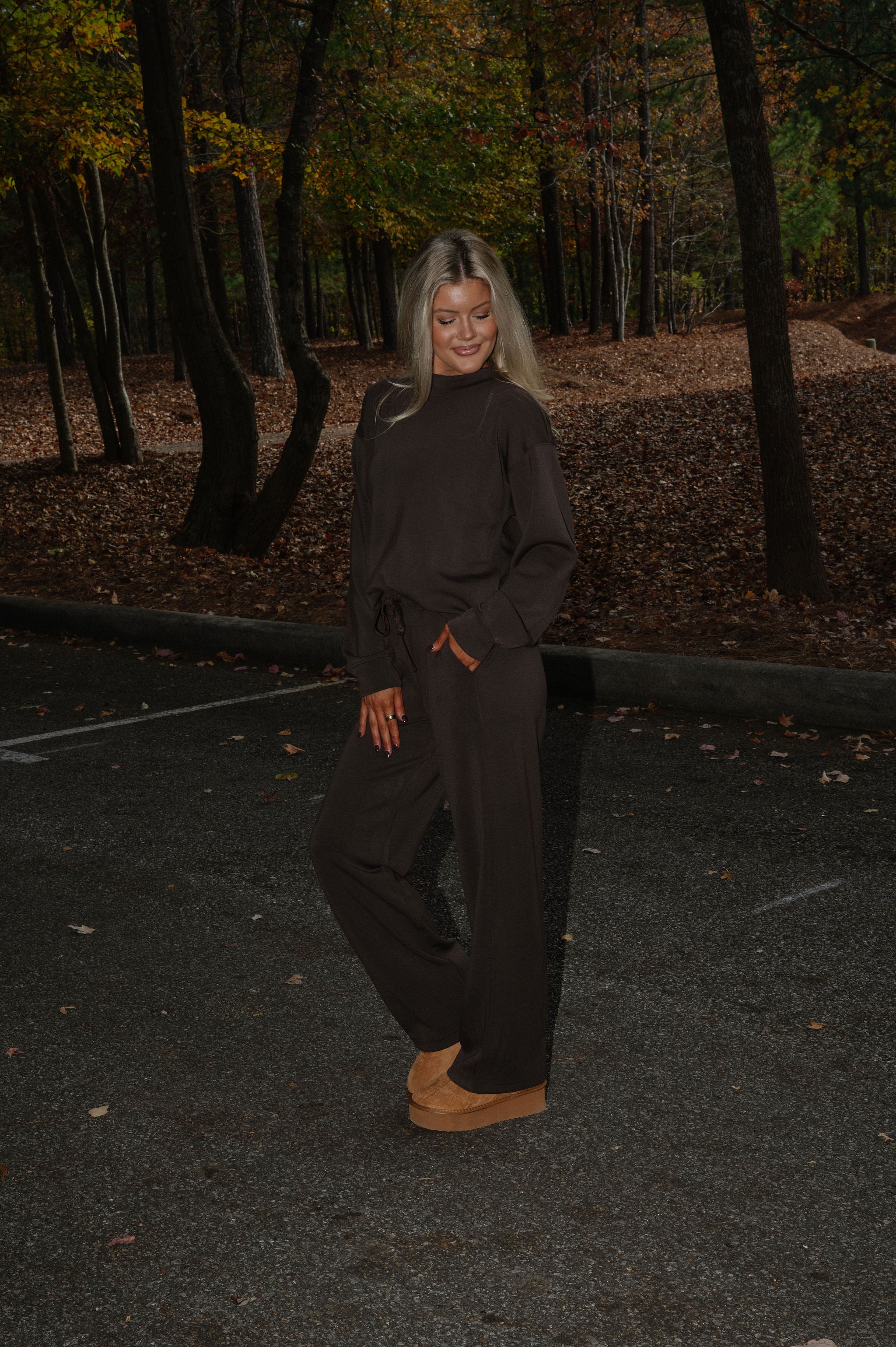 Nelson Scuba Pants Set-Espresso