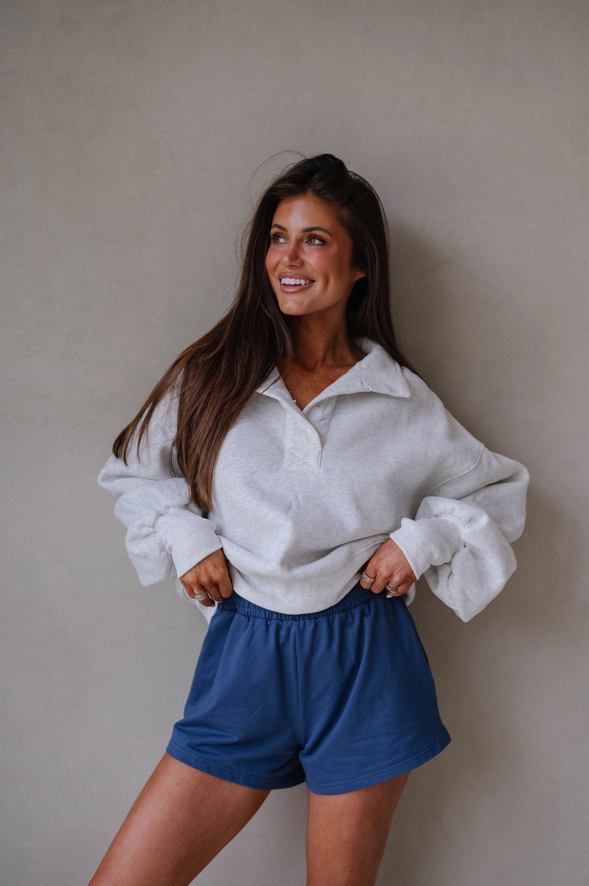 Gibbons Mock Neck Pullover-White Melange