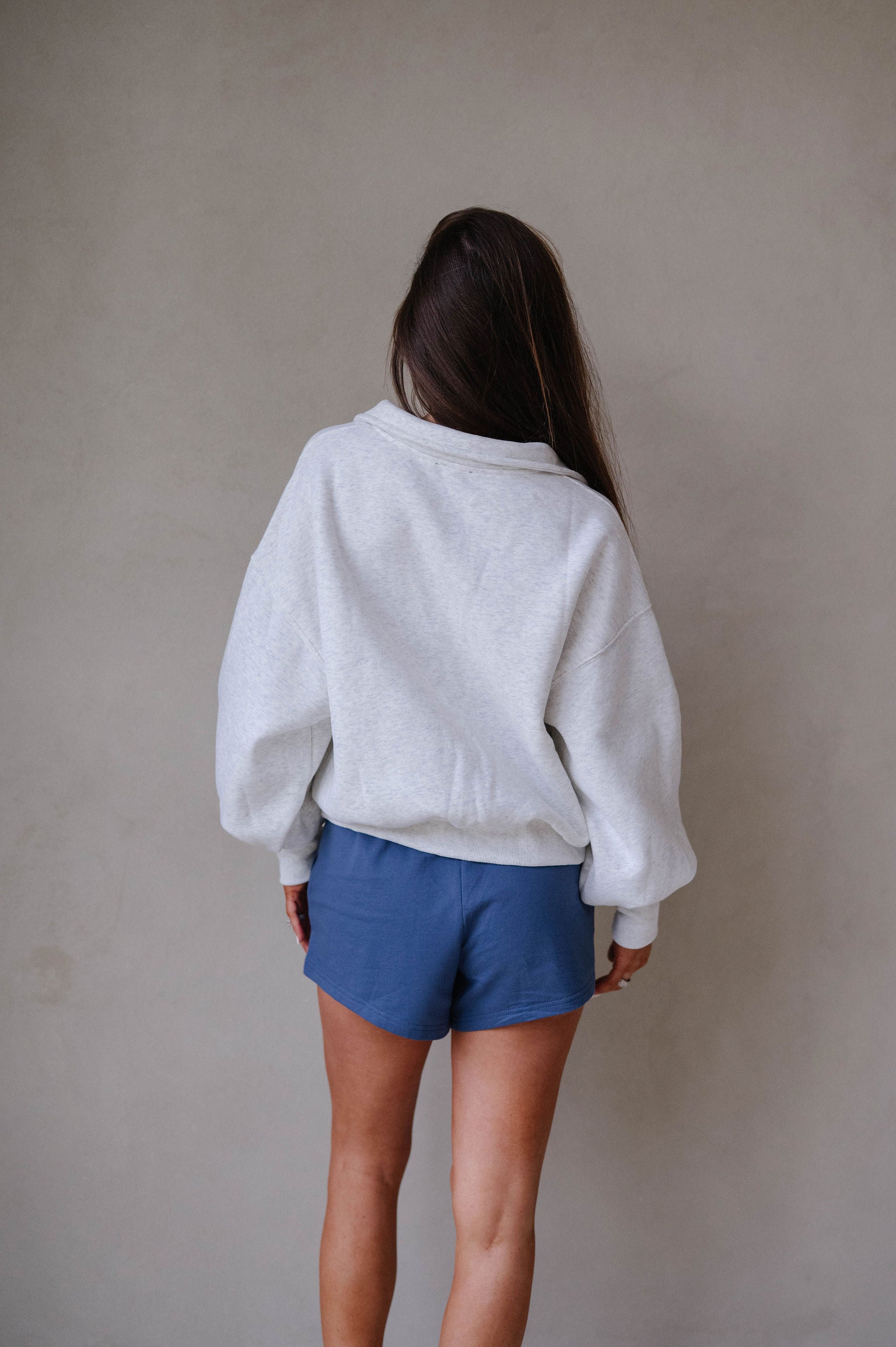 Gibbons Mock Neck Pullover-White Melange