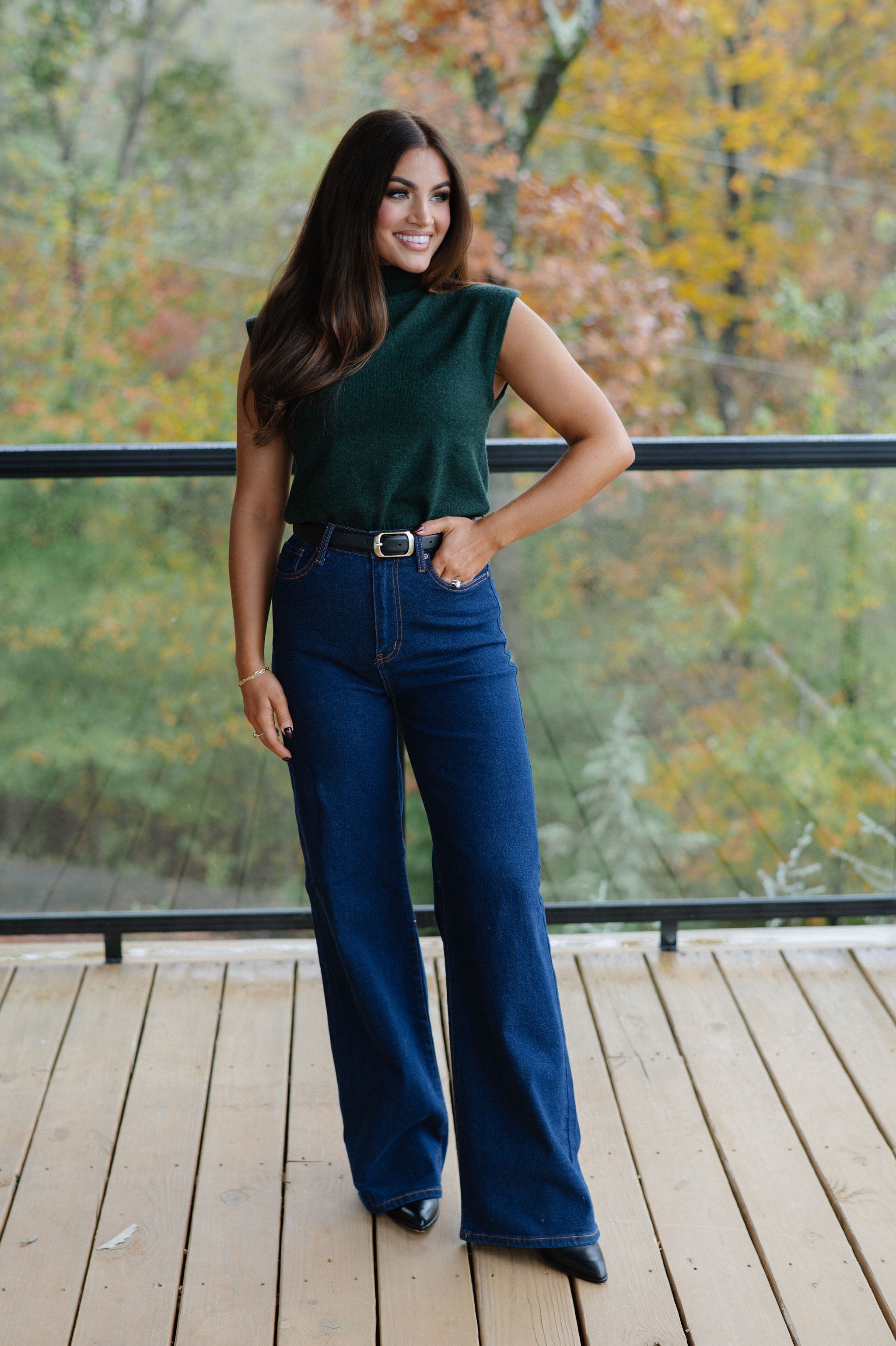 DOORBUSTER// Penny Sweater-Deep Green