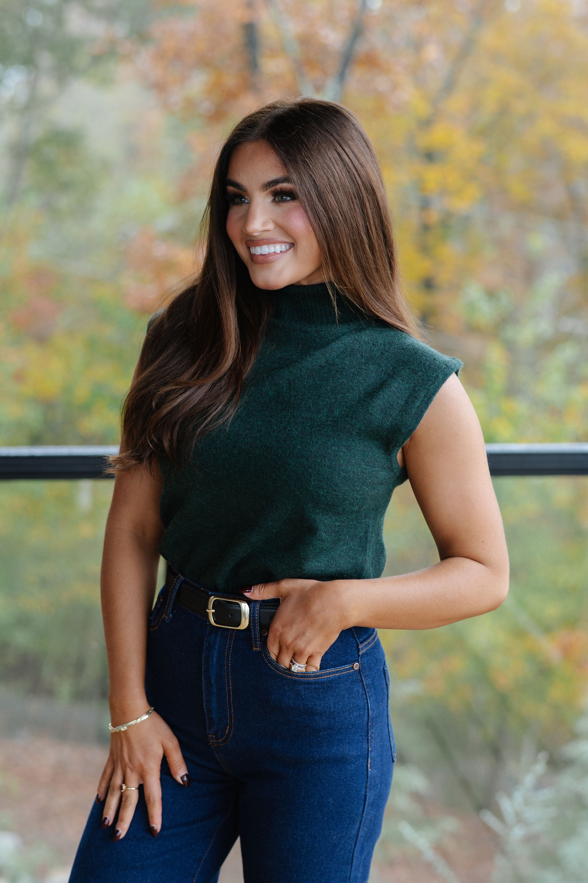 DOORBUSTER// Penny Sweater-Deep Green