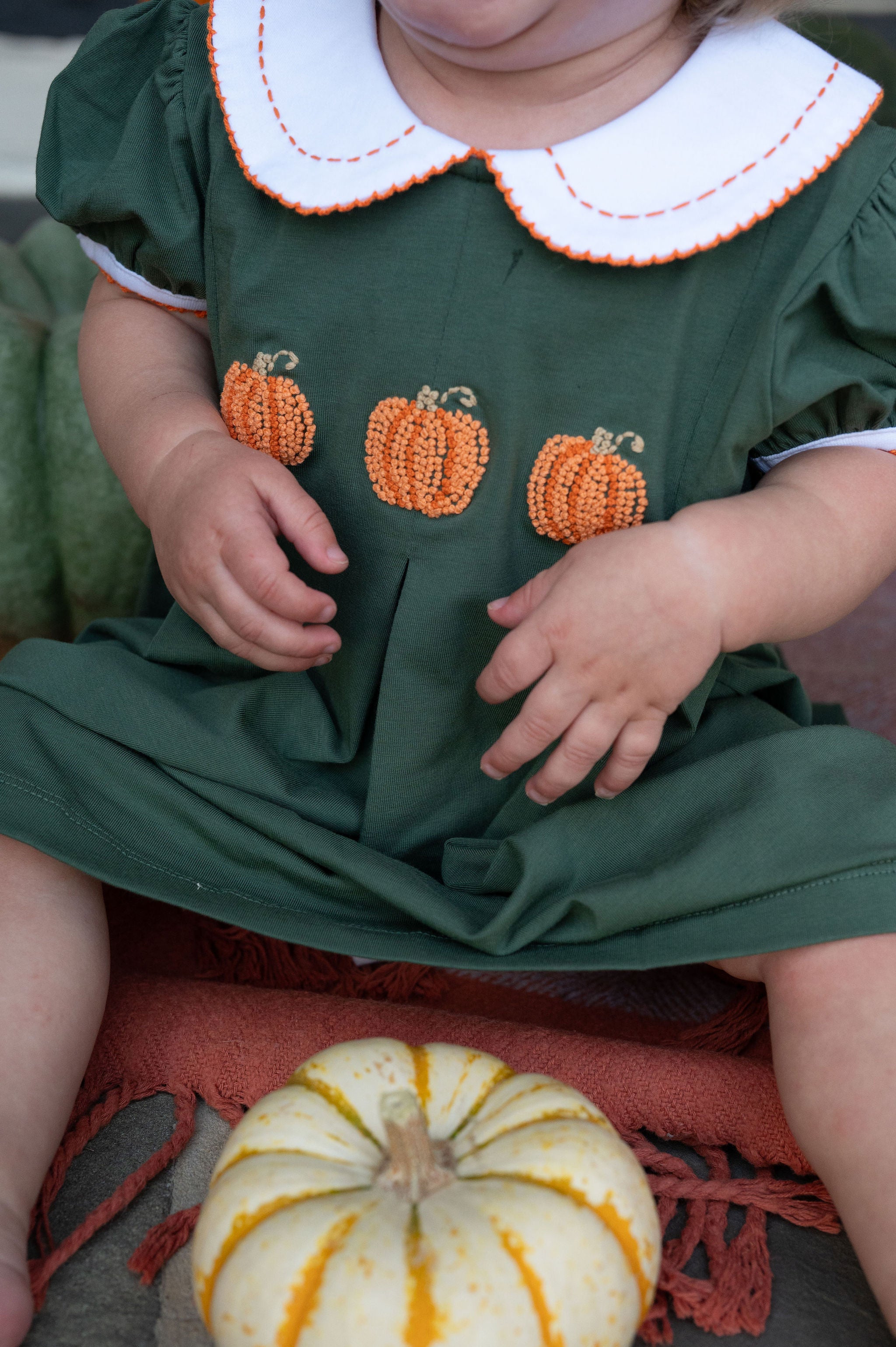 Pumpkin Pleats Collared Penny Dress