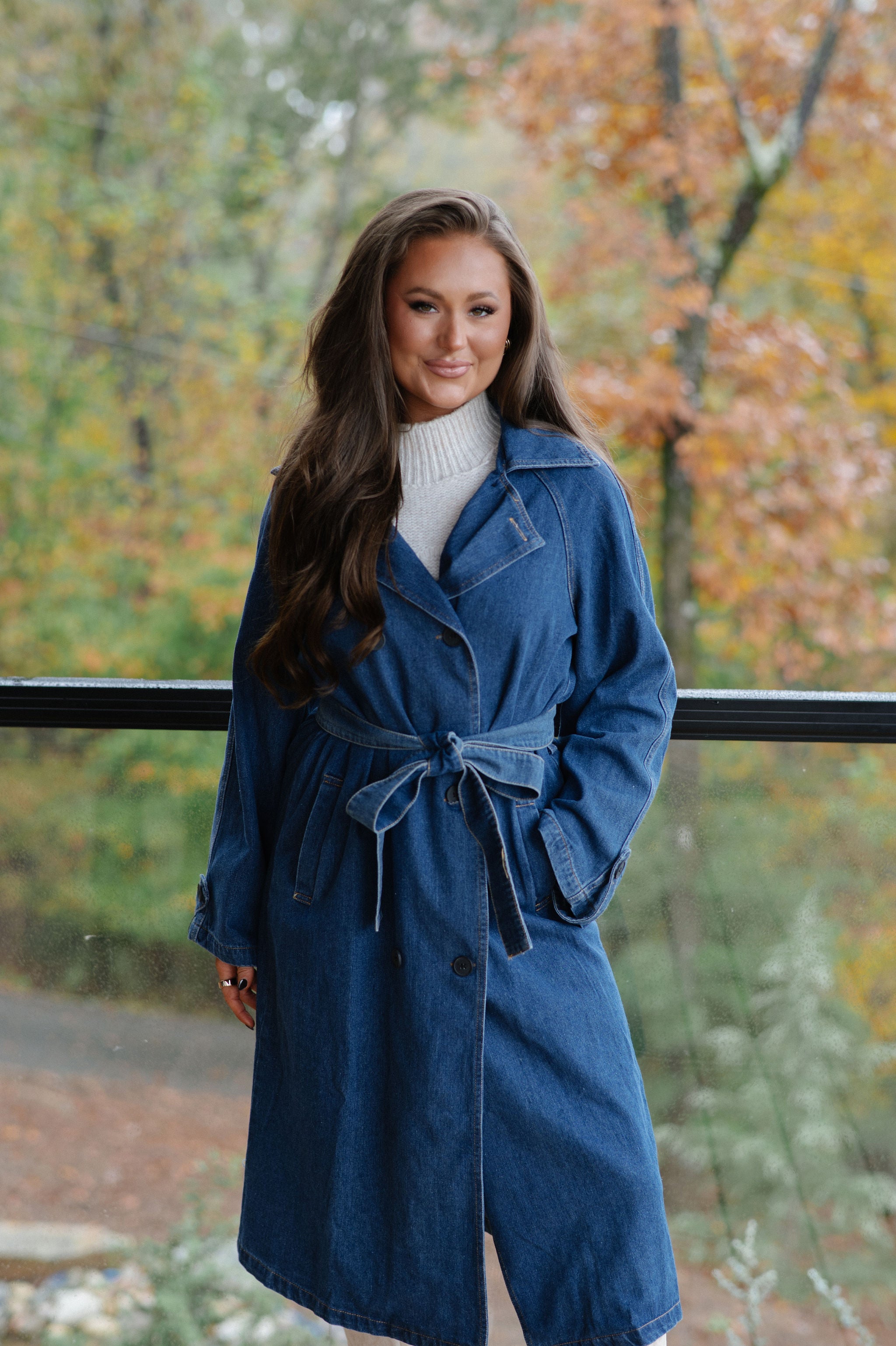 Rory Trench Coat-Denim