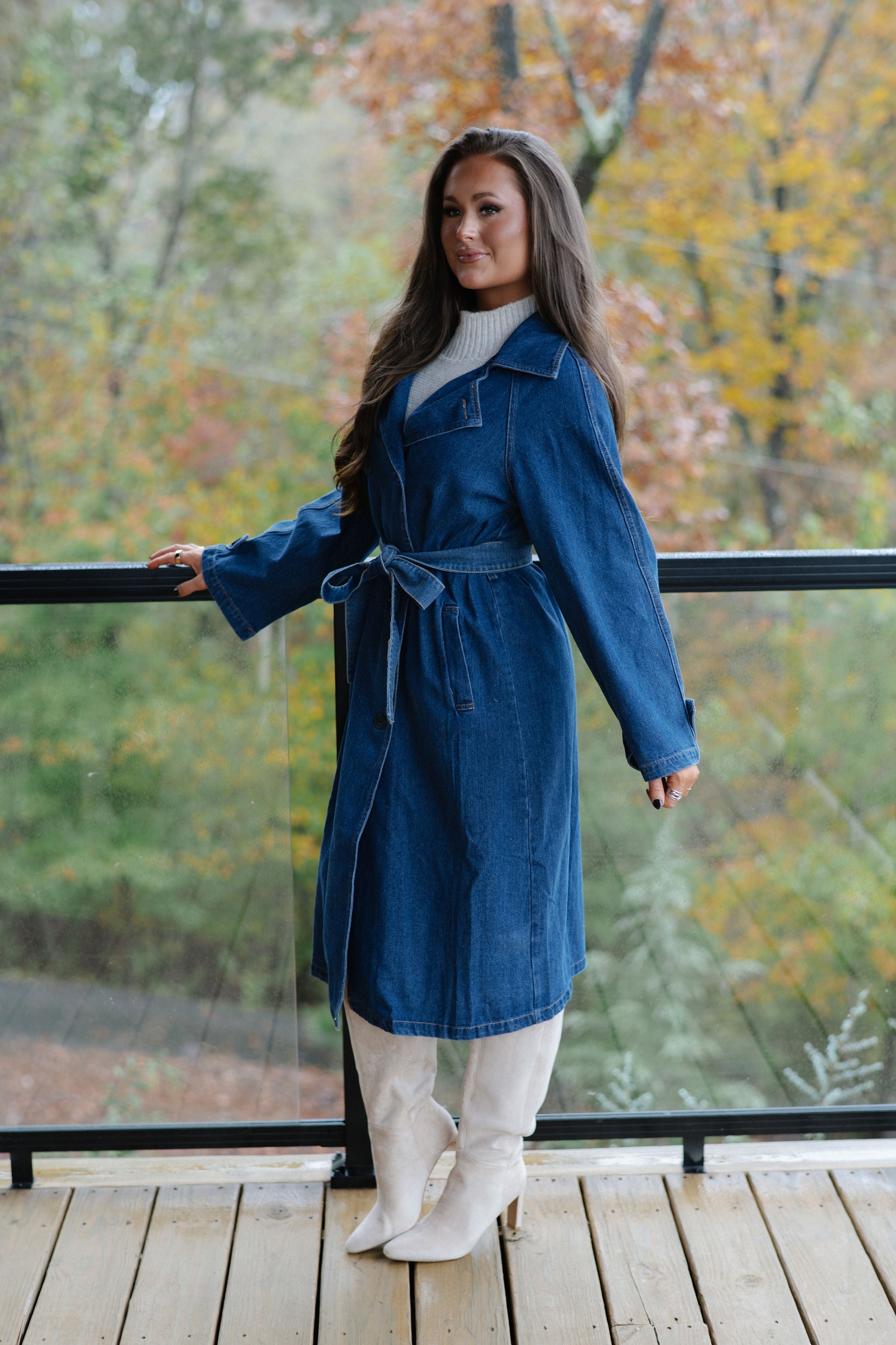 Rory Trench Coat-Denim