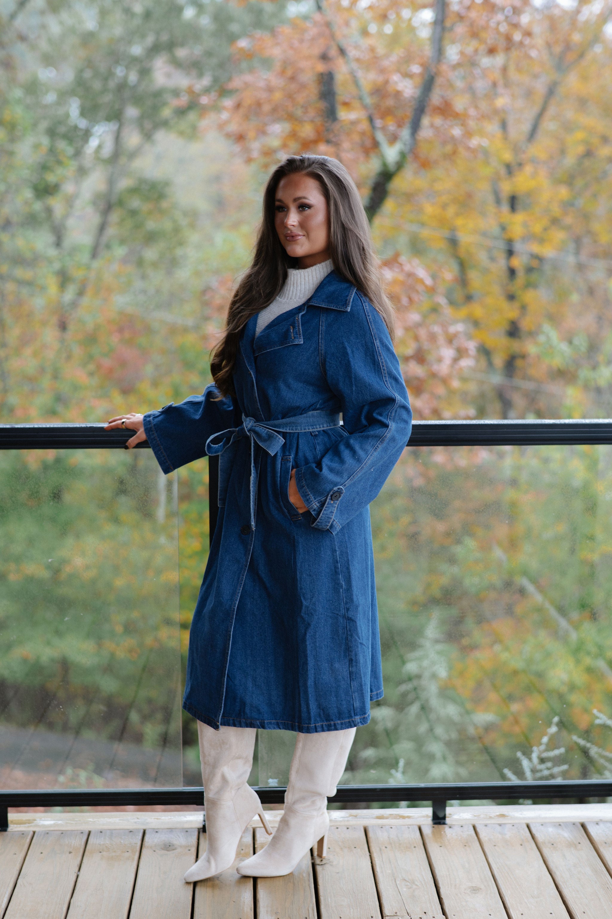 Rory Trench Coat-Denim