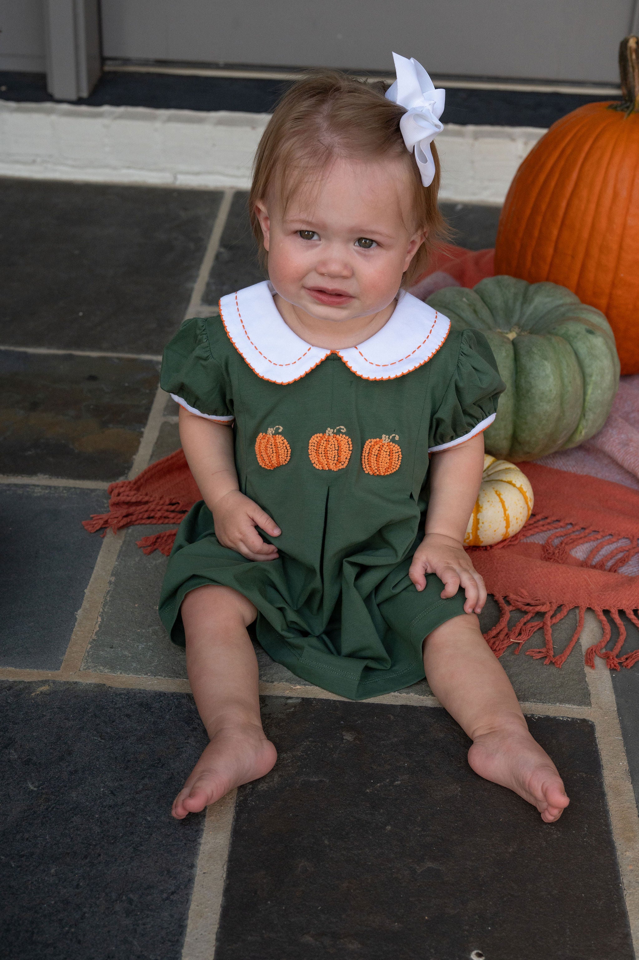 Pumpkin Pleats Collared Penny Dress