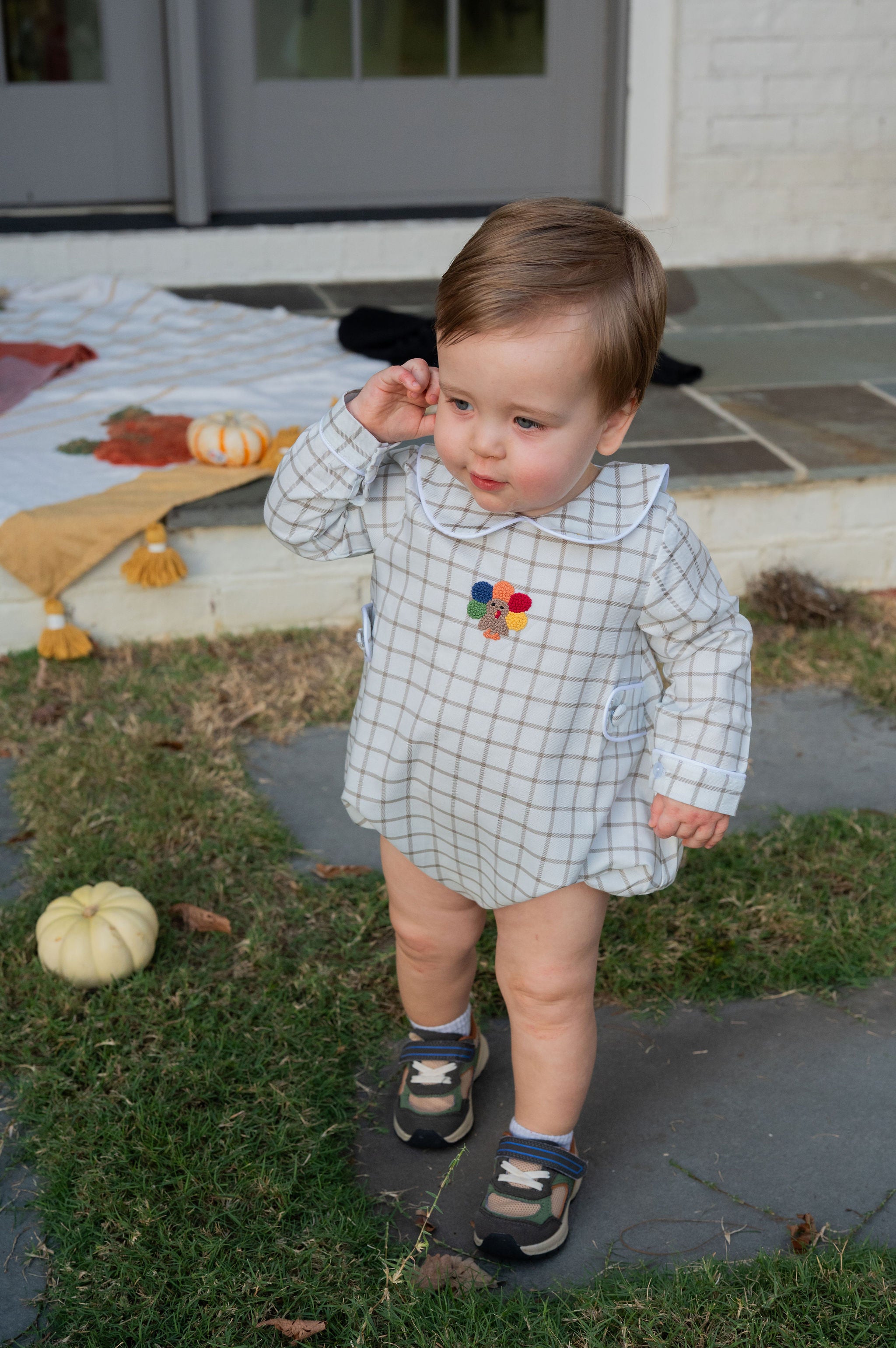 Turkey Time Peter Pan Collared Bubble