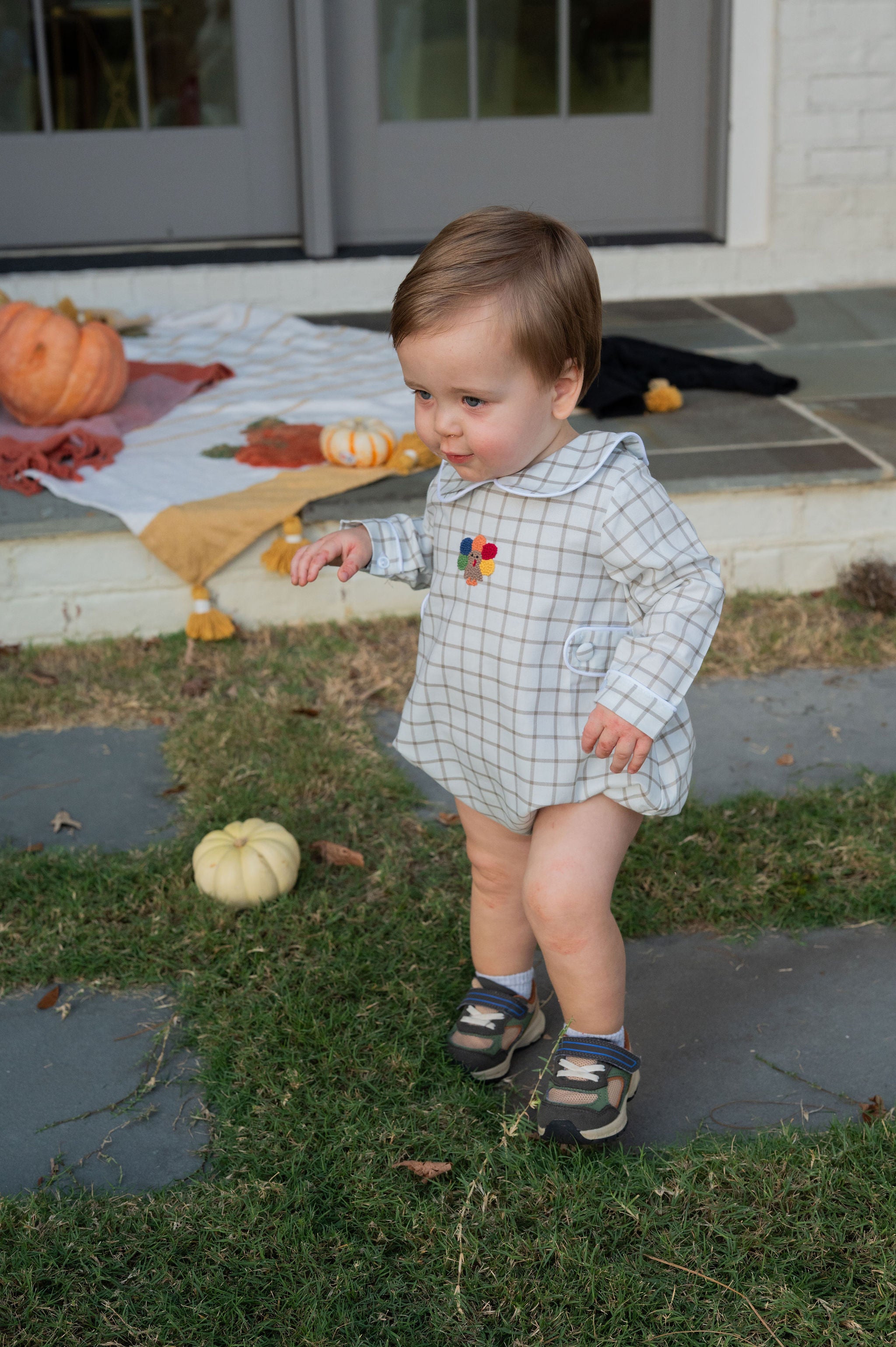 Turkey Time Peter Pan Collared Bubble