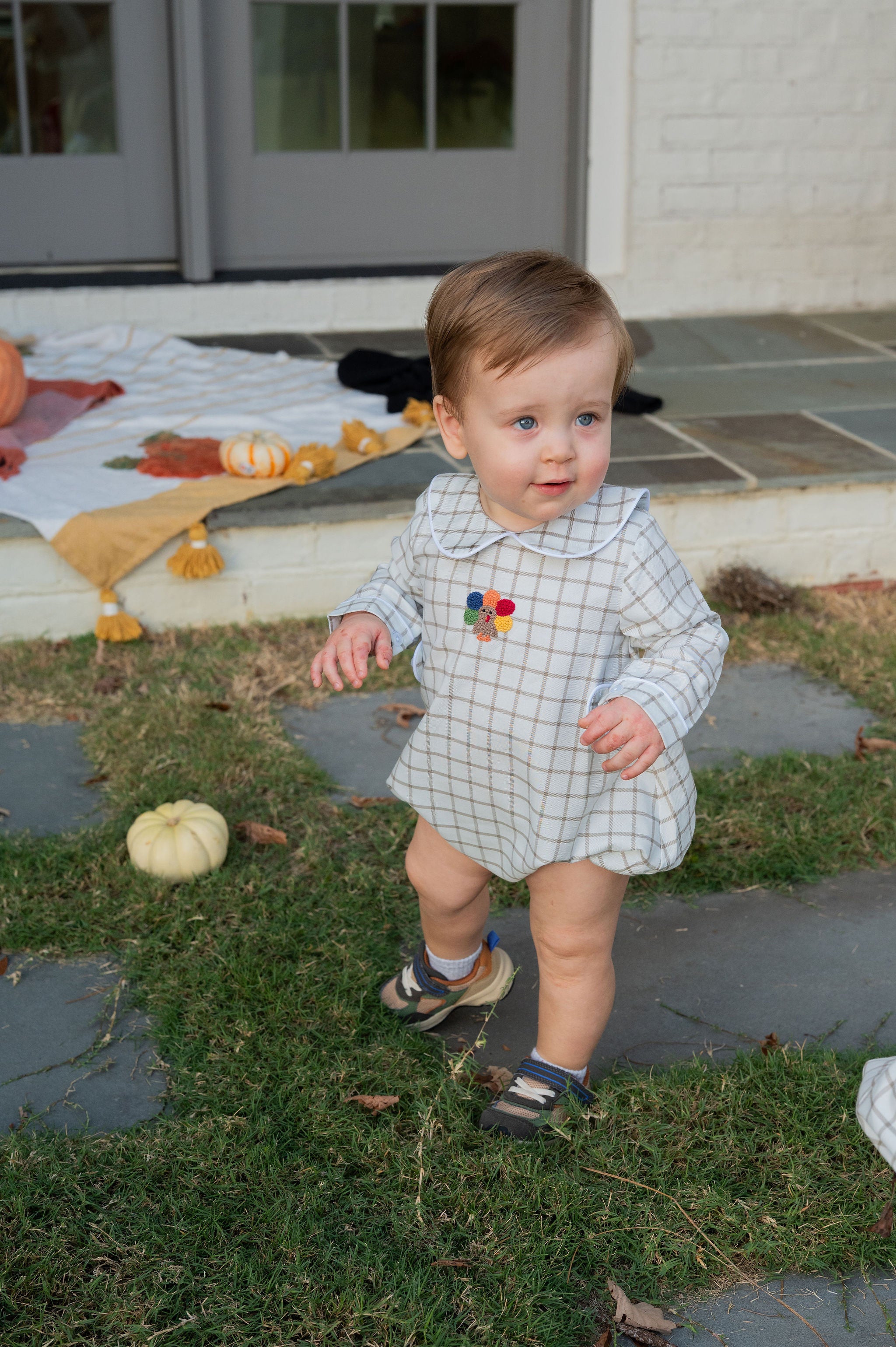 Turkey Time Peter Pan Collared Bubble
