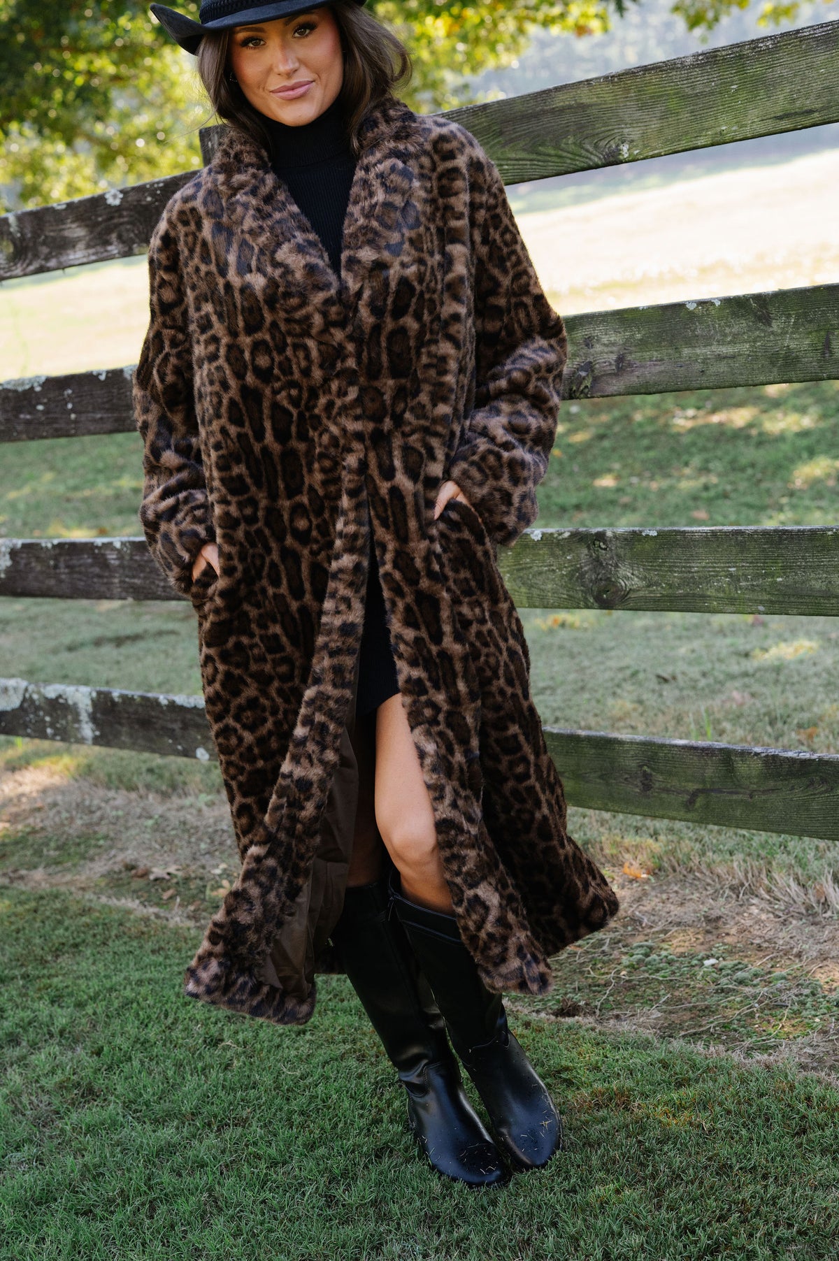 Leopard Print Faux Fur Jacket
