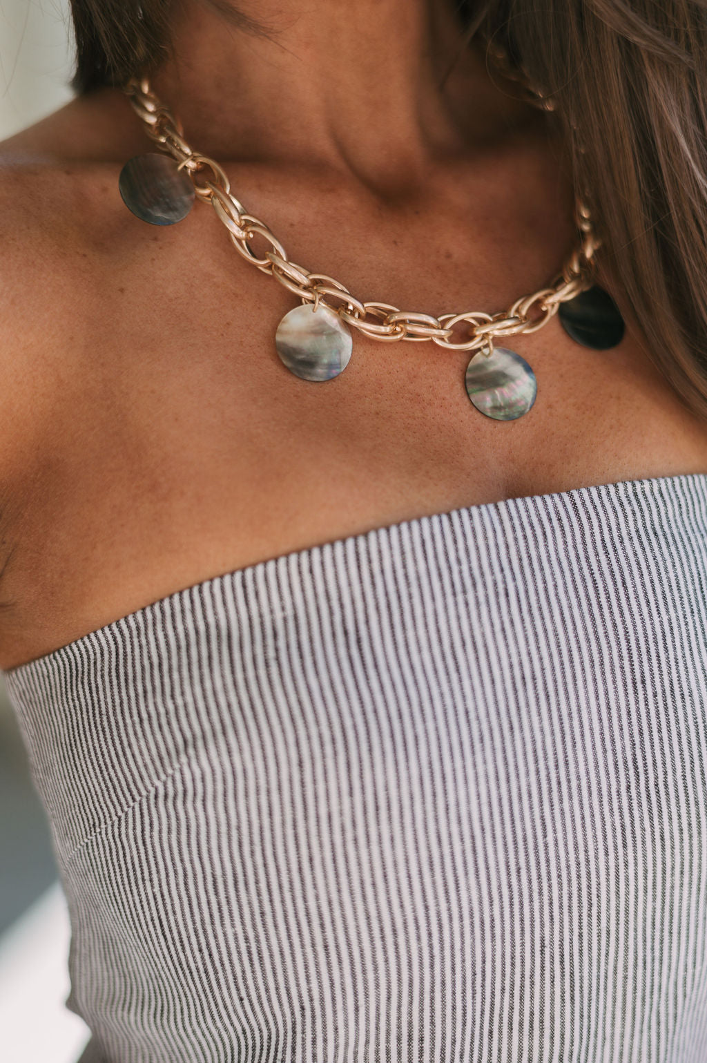 Shell Disc Chain Necklace