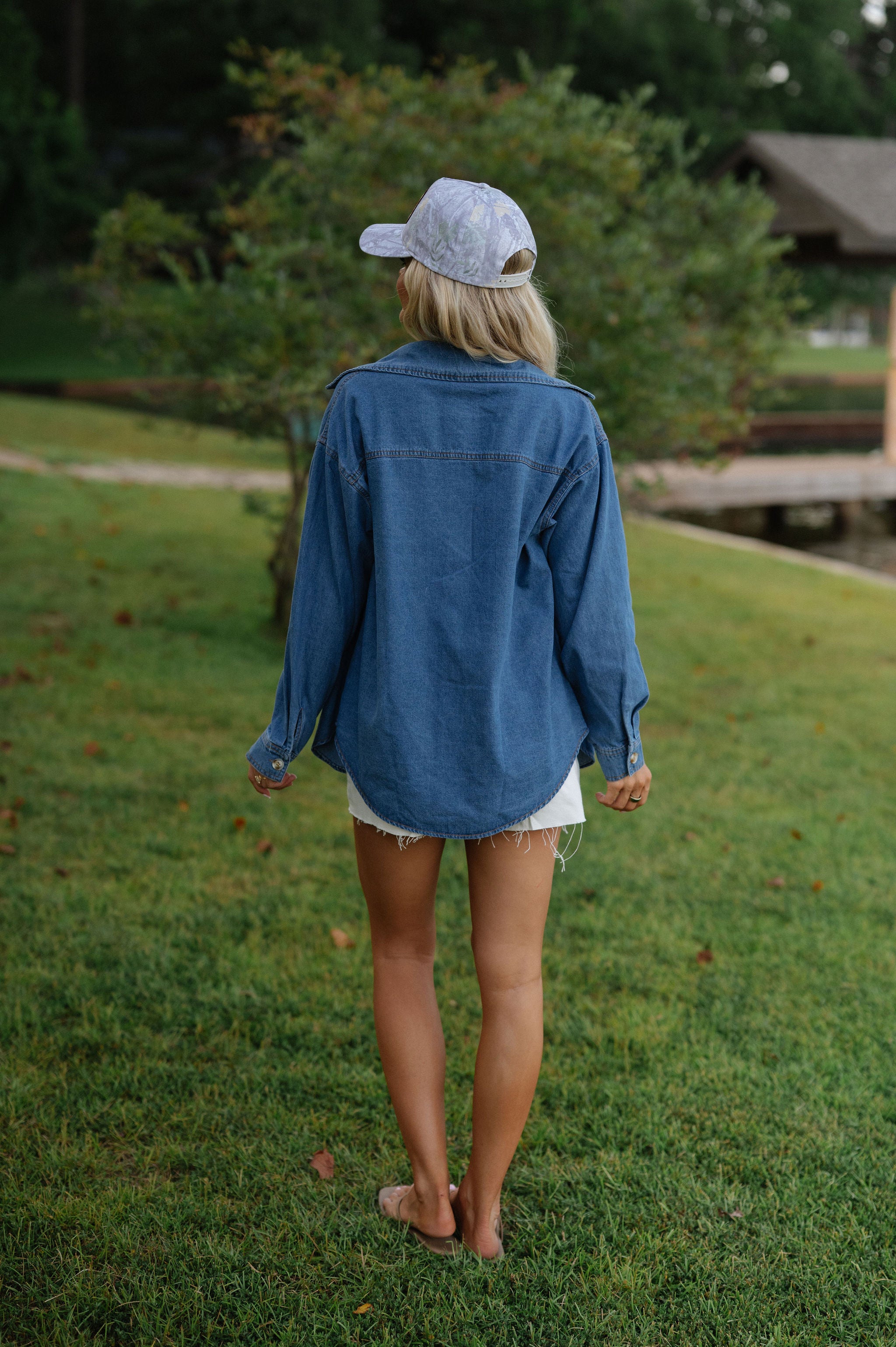 Shadow Pocket Buttoned Shirt-Coastal Blue