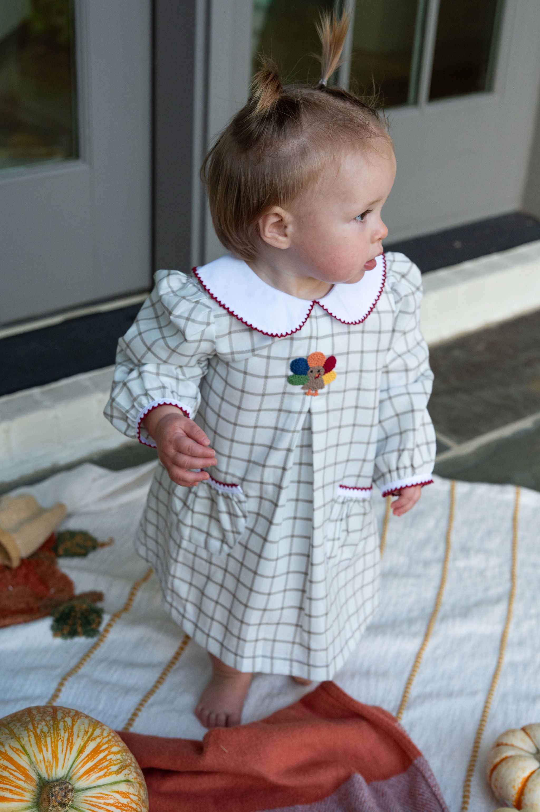 Turkey Time Pleat Collared Dress