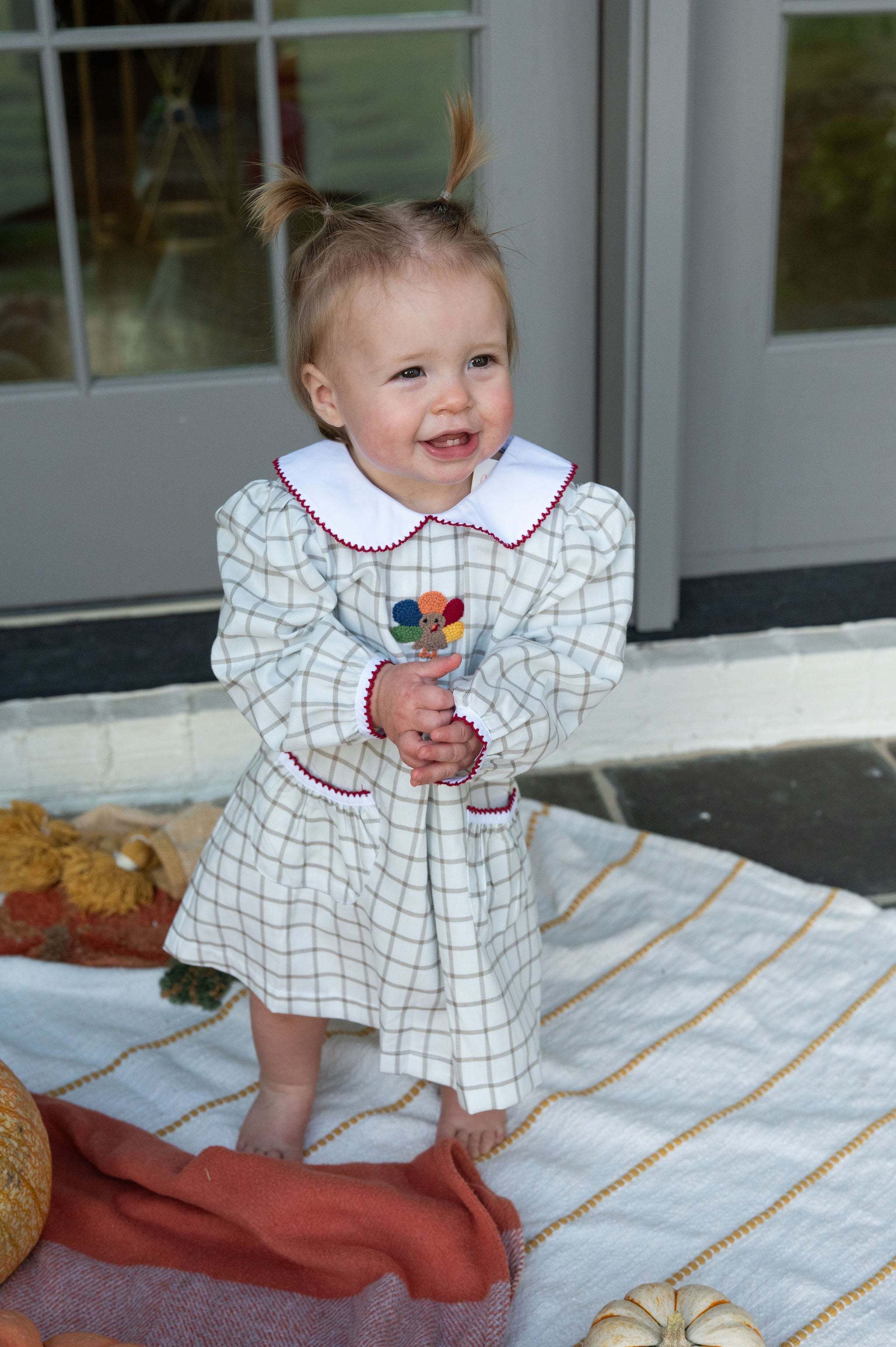 Turkey Time Pleat Collared Dress